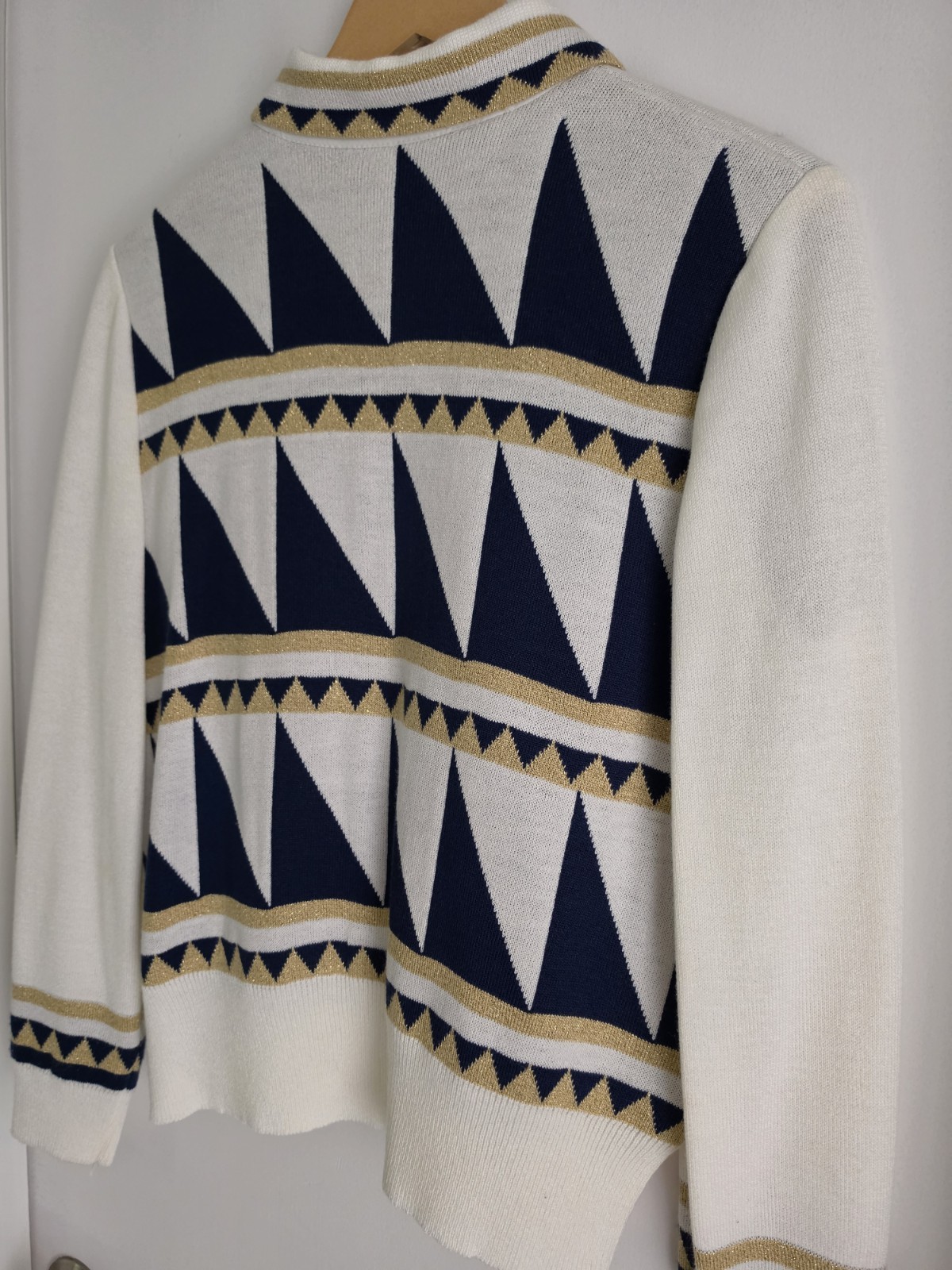 Vintage 80s Voyager by Patchington Zip Front Sweater USA Nautical Size Small