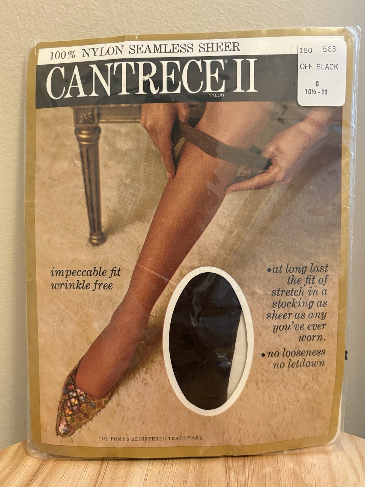 Cantrece II Stockings 100% Nylon Seamless Sheer Off Black Size C 10 1/2 – 11 NEW
