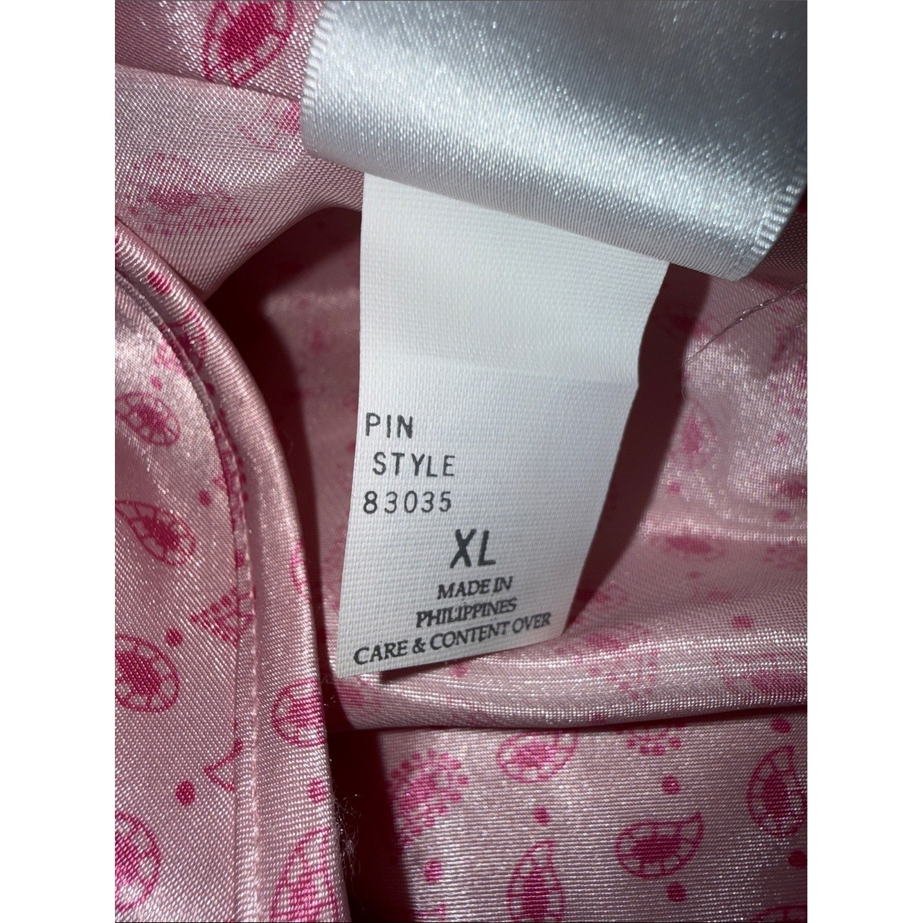 Vintage Natori Pink Satin Caftan Robe Lounge Dress Floral Tassel Size XL