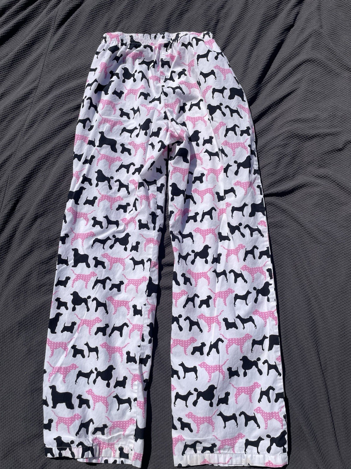 PINK Victoria’s Secret dog print pajama pants Vintage Y2K polkadot pink white PJ