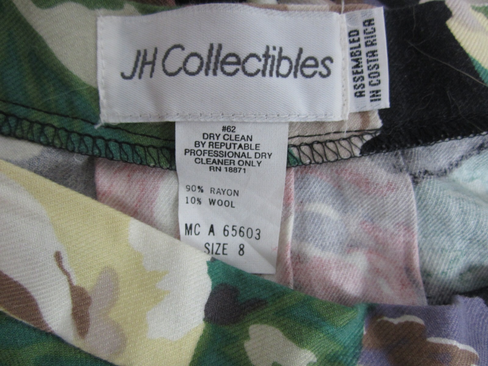 New Vtg JM Collectibles Womens 8 Floral Midi Skirt Wool Rayon Waist 24″ XS