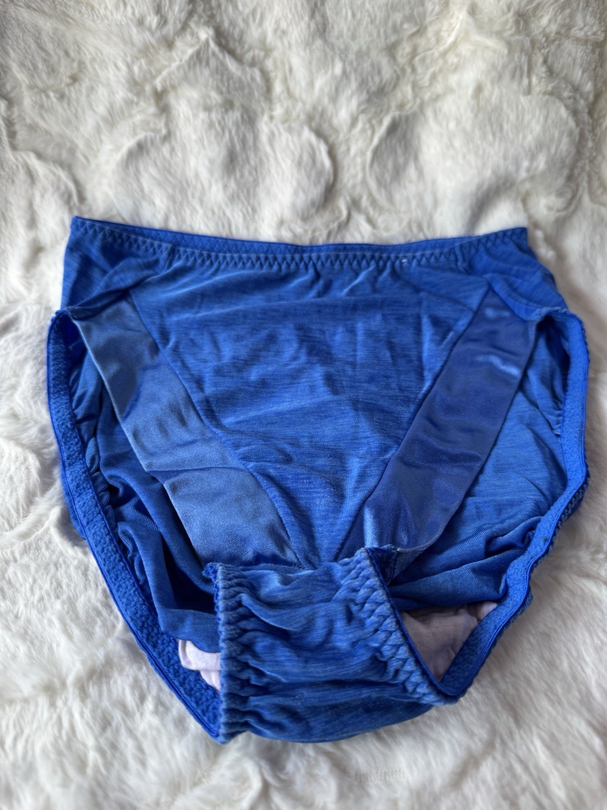 Vintage Vanity Fair 100% Nylon Blue Hipster Panties, SZ Large No TAG