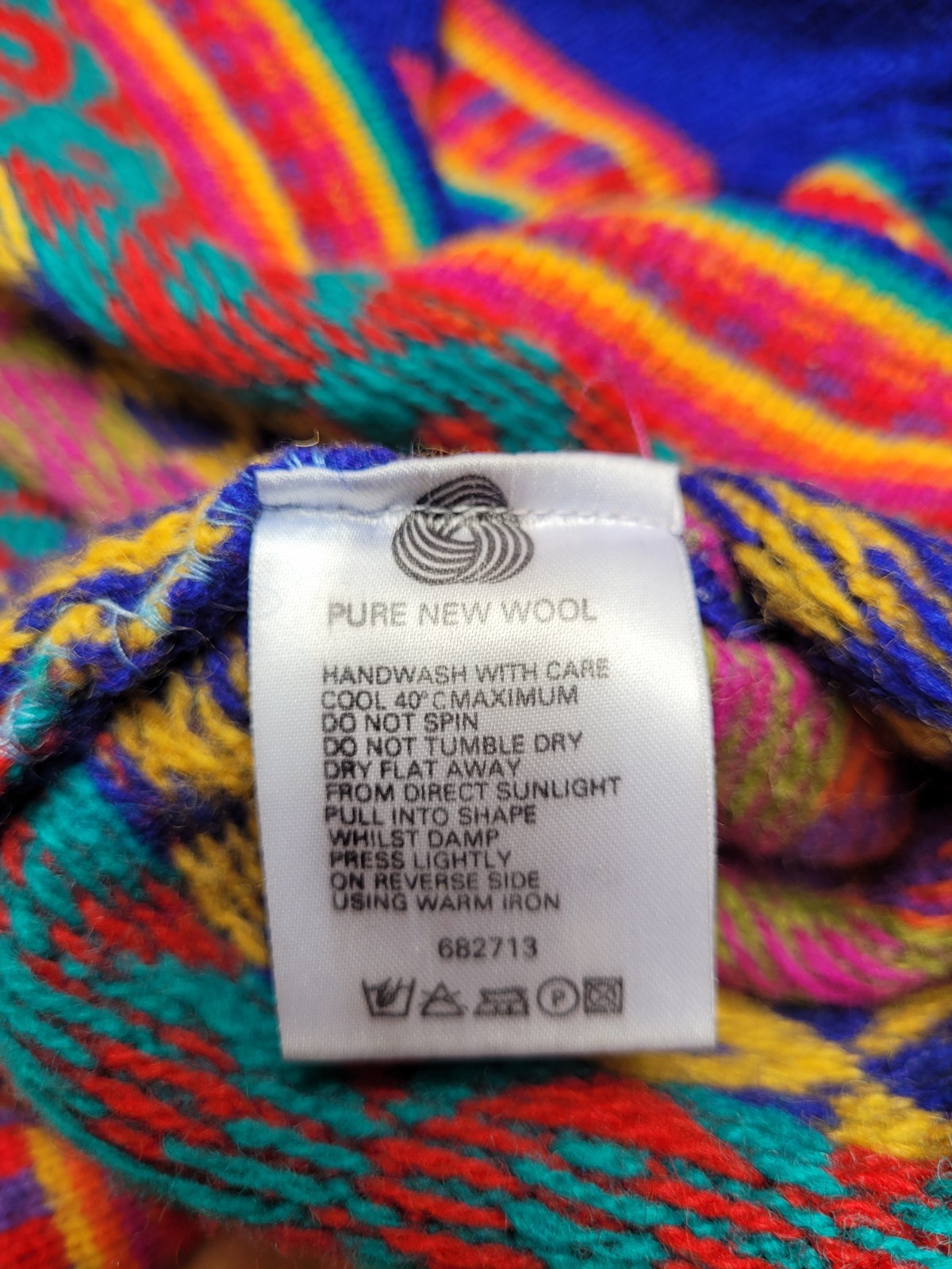 Vintage Tulchan Wool Bright Patchwork Jumper XL