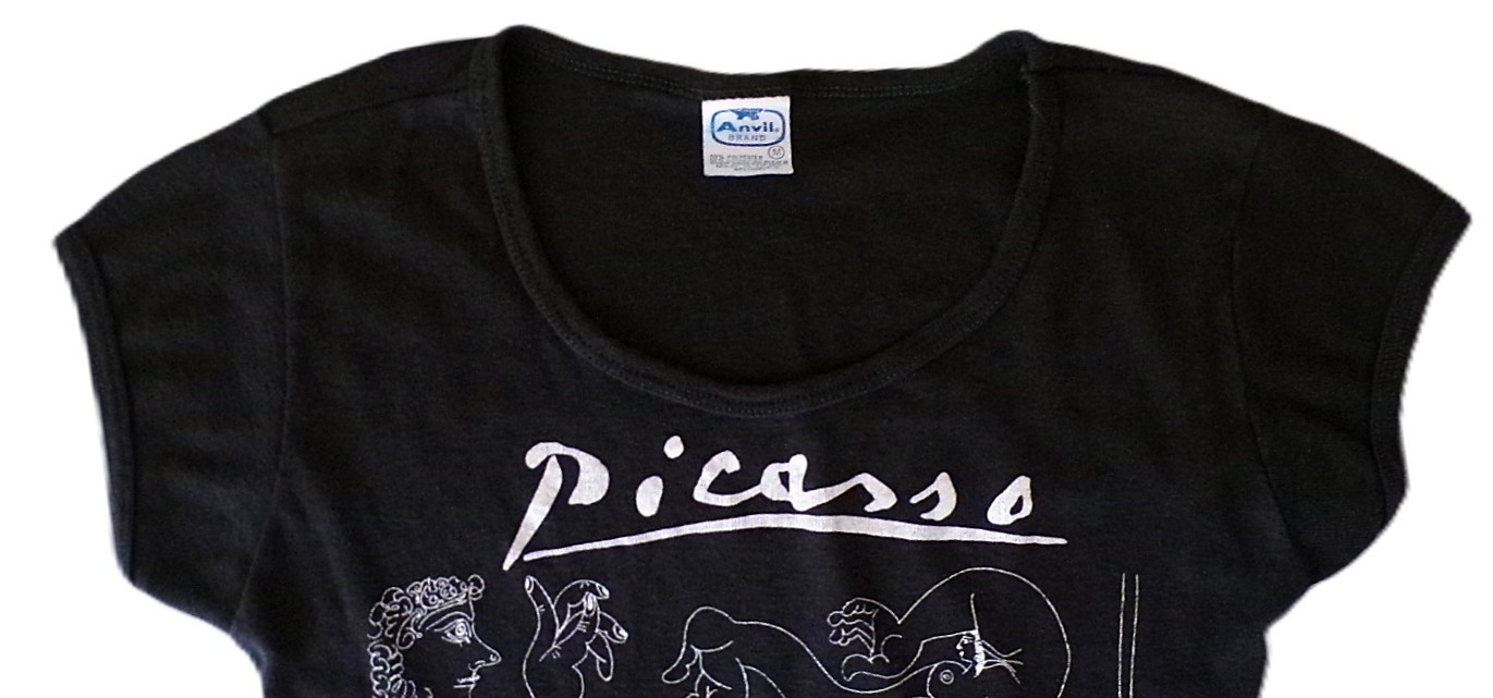 vtg 70s 80’s Picasso T-shirt M Black Bacchanal Anvil USA Single Stitch „Mint”