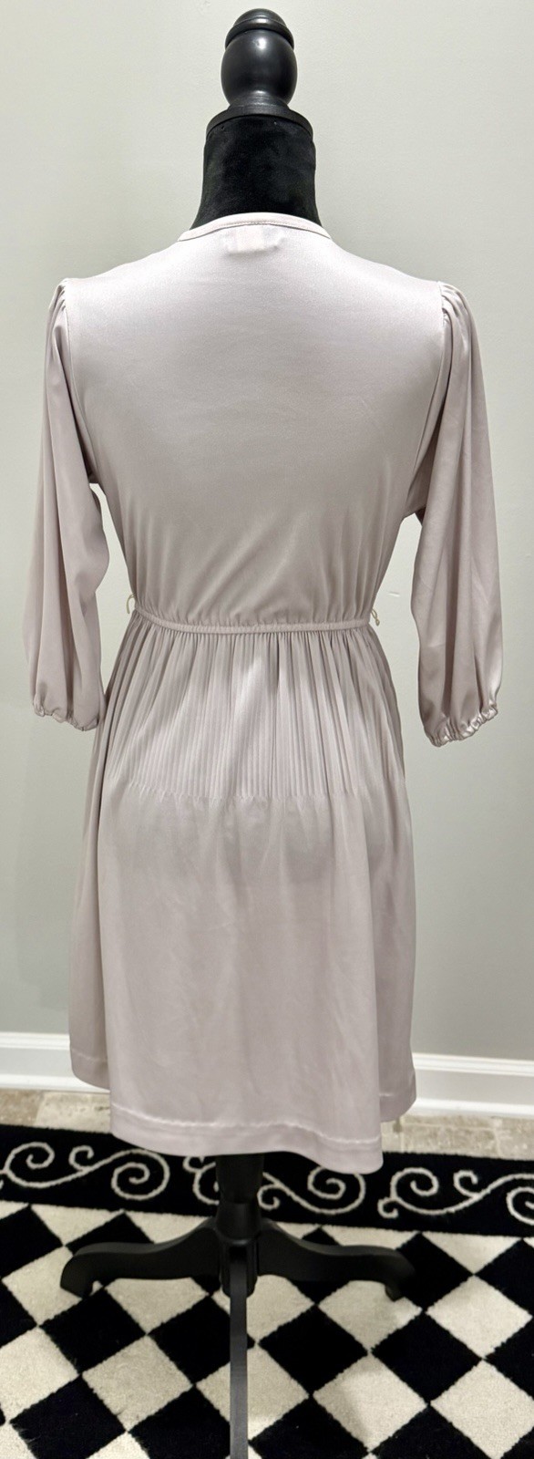 2 Vintage 1970s Women’s Purple & Gray Pleated Dresses