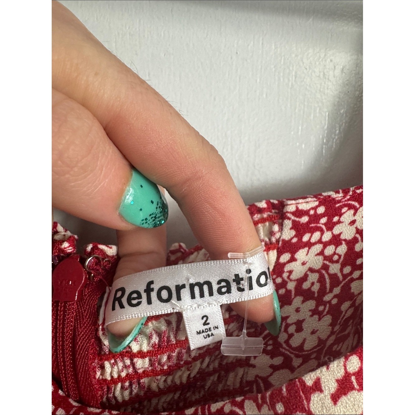 REFORMATION Rosalie Dress Red Floral Size 2