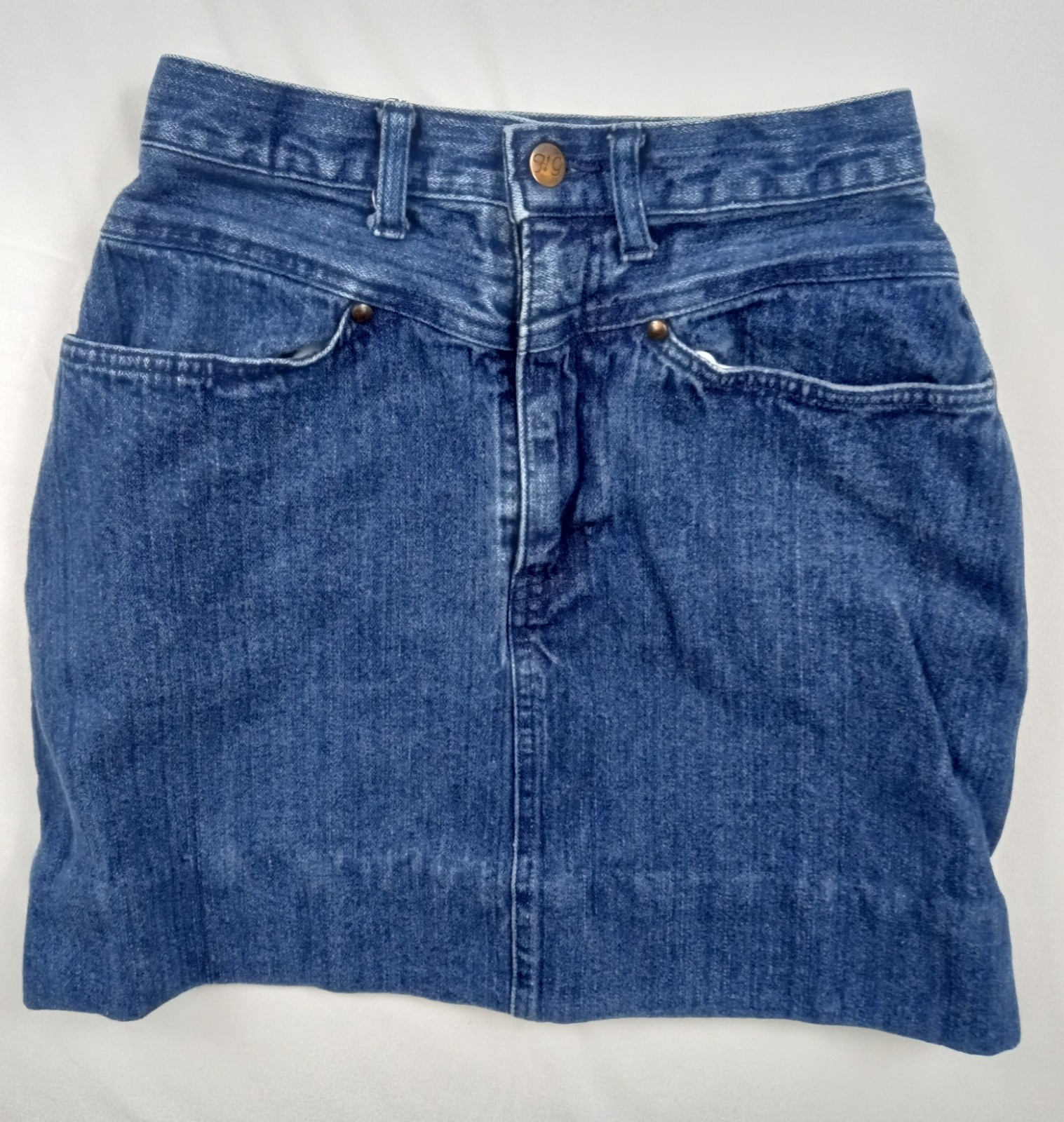 Vintage Hunters Glen Women’s Denim Mini Skirt Size 7/8 Blue 100% Cotton Fits 23″