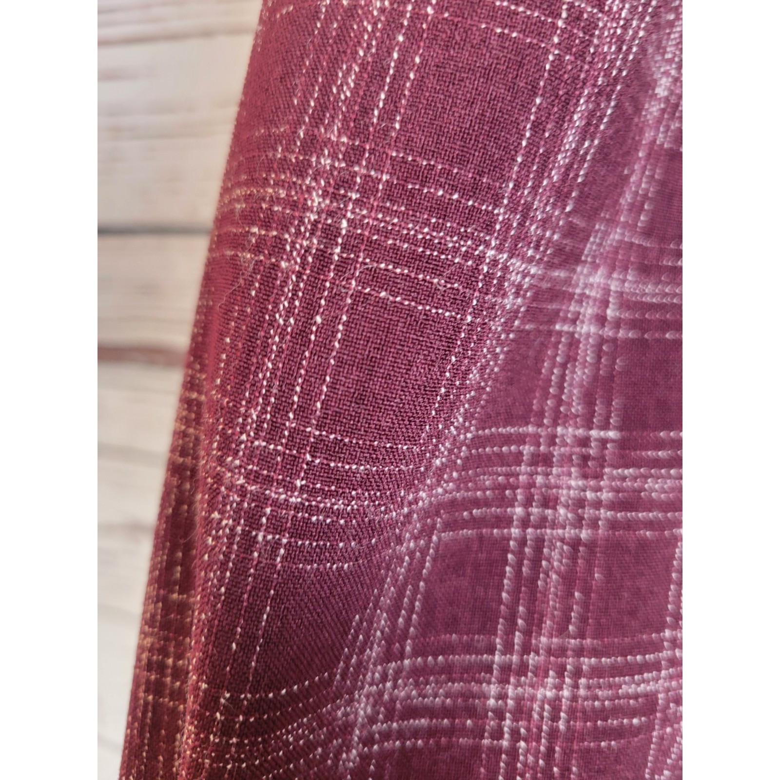 NOS Leslie Belle Dress Vintage 90s Plaid Bodice Midi Career Modest Purple 12P
