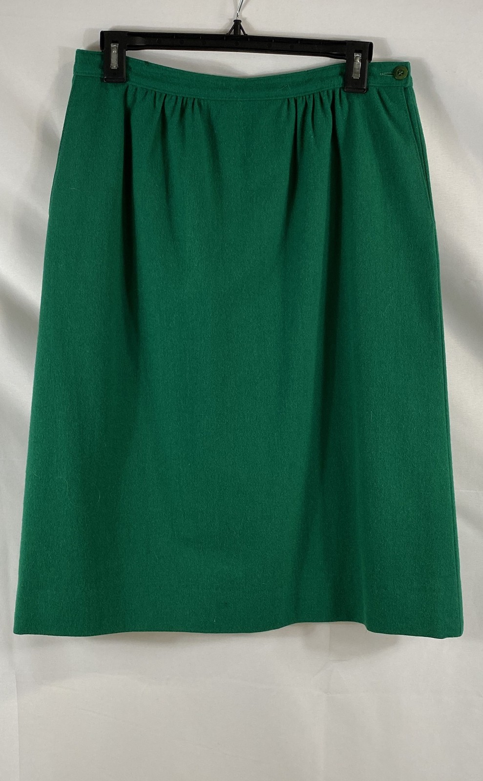 Vintage 80s Pendleton Women’s Green 100% Virgin Wool Gathered Waist Skirt USA 10