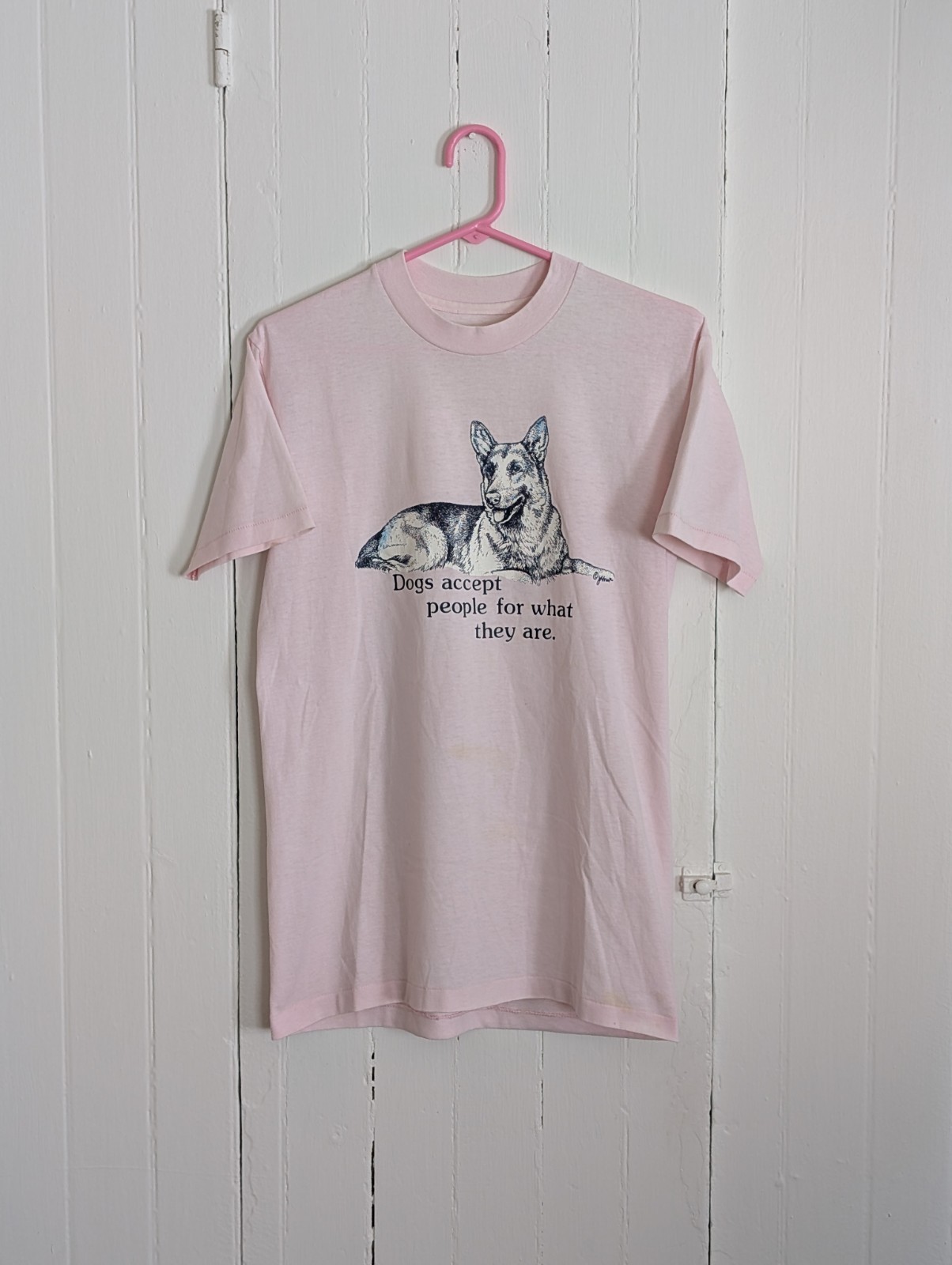 Vintage 1990’s „Dogs Accept People For Who They Are” T-Shirt Women’s Size M/L
