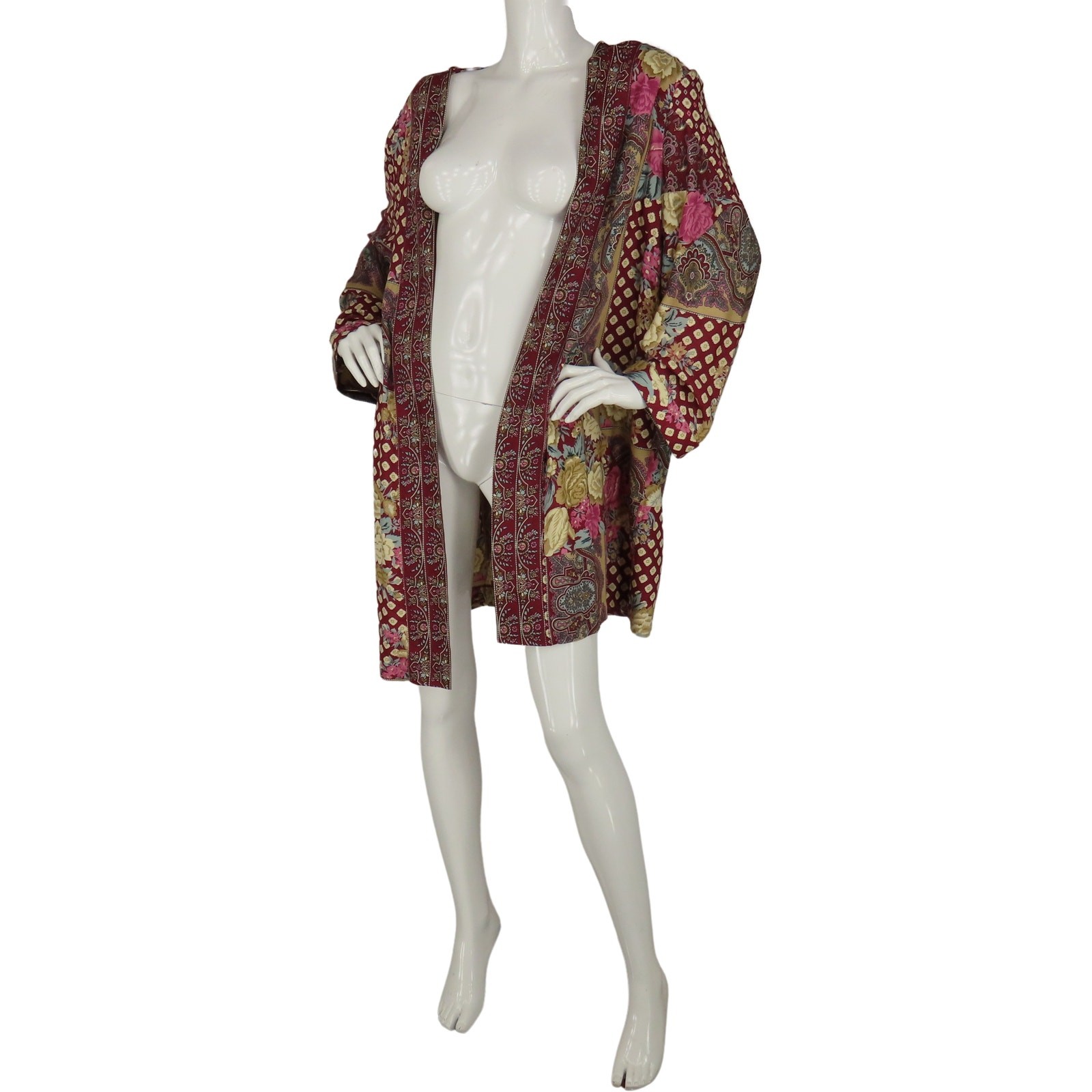 Vintage Boho Floral Patchwork Duster Top