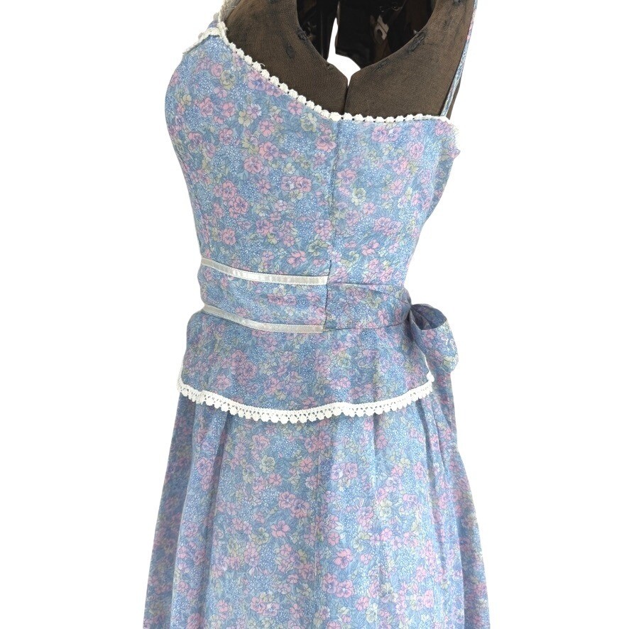 Vintage Womens (XS) 70s Dress Maxi CANDI JONES Boho Formal Prairie Festival Prom