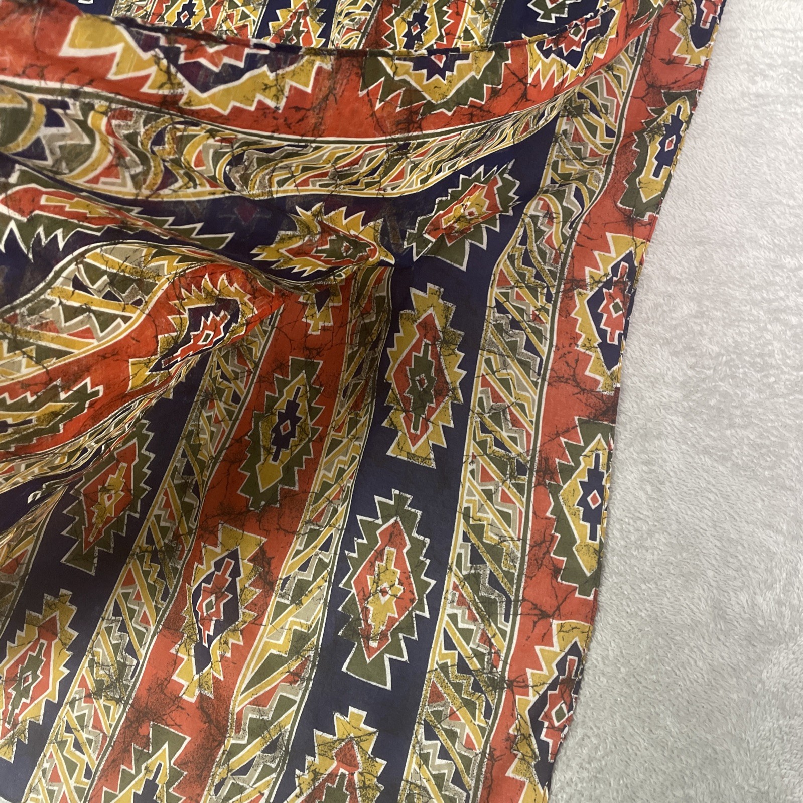 Vintage Ruth Norman Neiman Marcus Caftan Women’s One Size Aztec Red Gold Lounge
