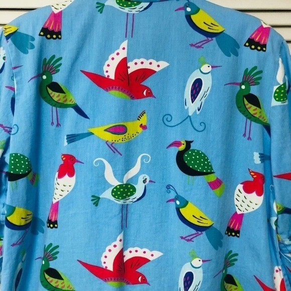 VTG Painted Pony Bird Jacket Unique Artsy USA 3/4 Slv Colorful Spring Womens XL
