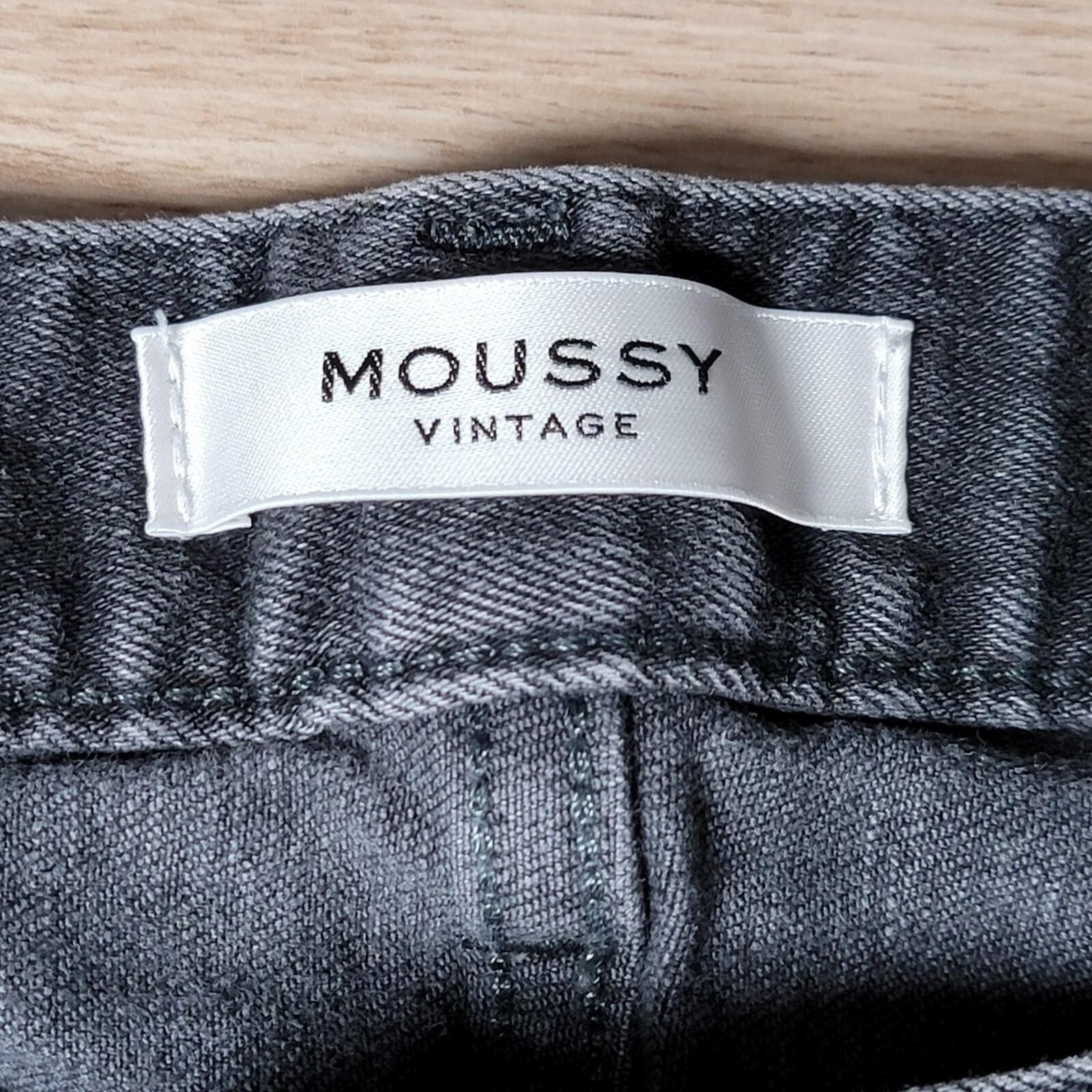 Moussy Vintage Jeans Womens 30×27 Gray Skinny Denim Distressed Whiskering Japan