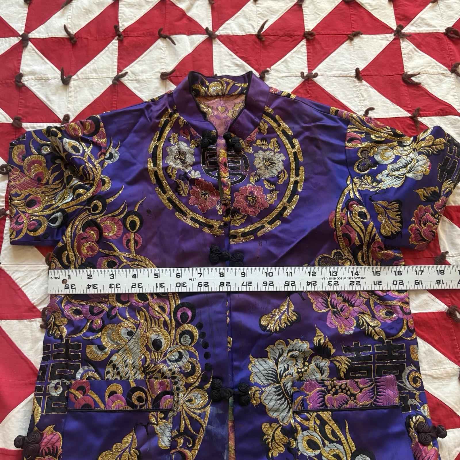 Vintage Purple Souvenir Pajama Top Women’s As Is Worn Flaws READ