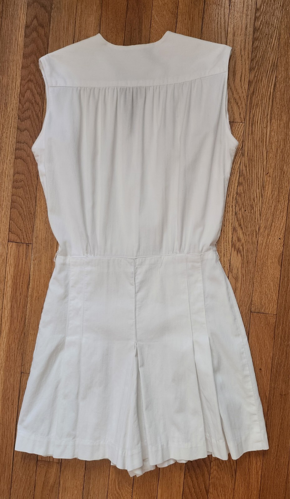 Vintage 1930s Playsuit White Cotton Jumpsuit Romper Beach 30s F.B. Horgan