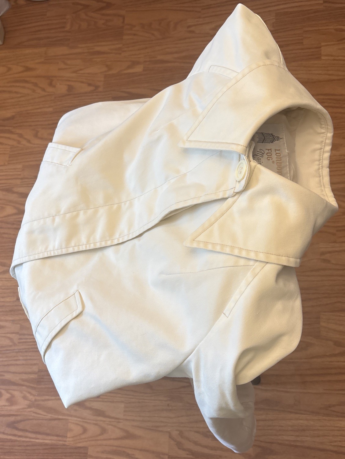 Vintage London Fog Maincoats Size 12 Winter White Trench Coat Caribe Cloth