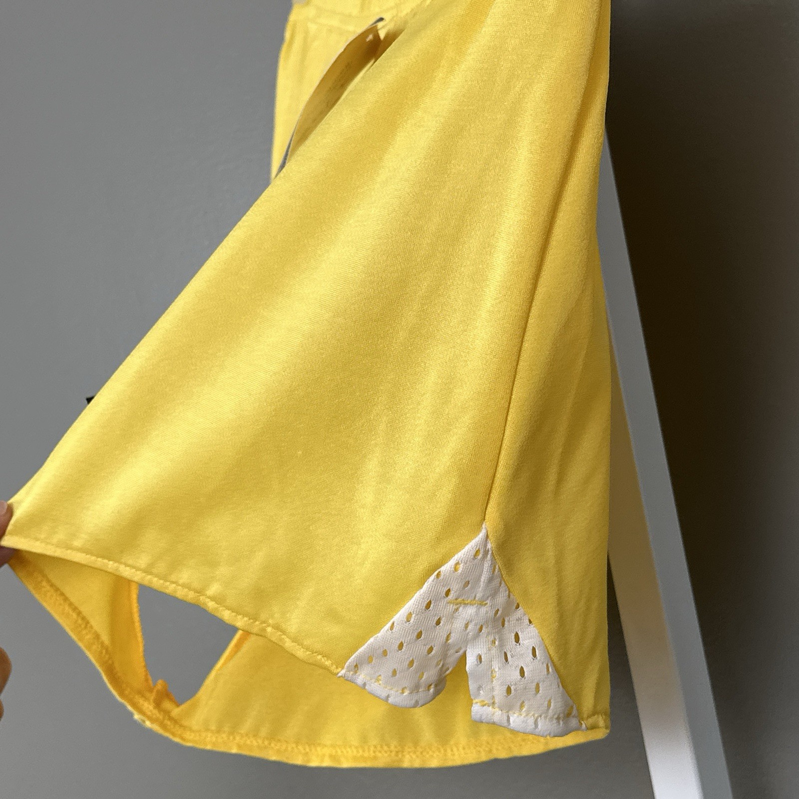 Vintage NOS Danskin Trakskin Shorts Medium Yellow Second Skin Nylon Spandex USA