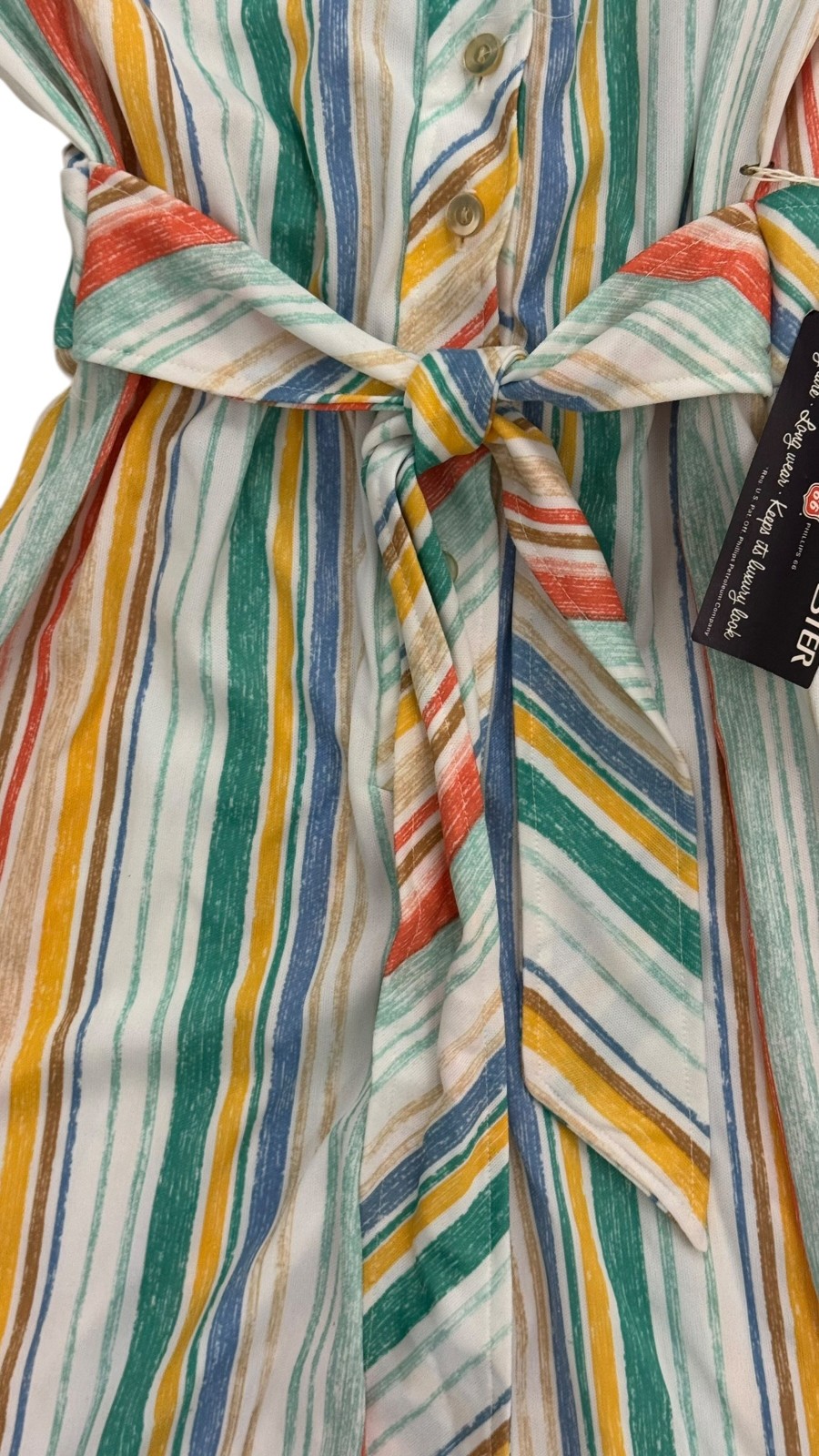 Vintage 1970s Jane Victor Striped Belted Wide Leg Jumpsuit NWT Size 12