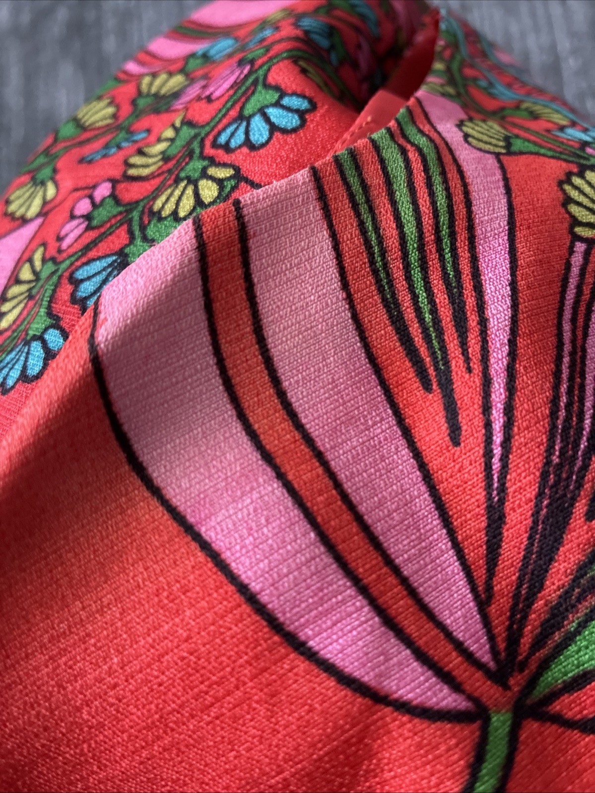 Vintage 70s B.Altman Faux Wrap Maxi Dress Gown PINK RED MOD Size 14