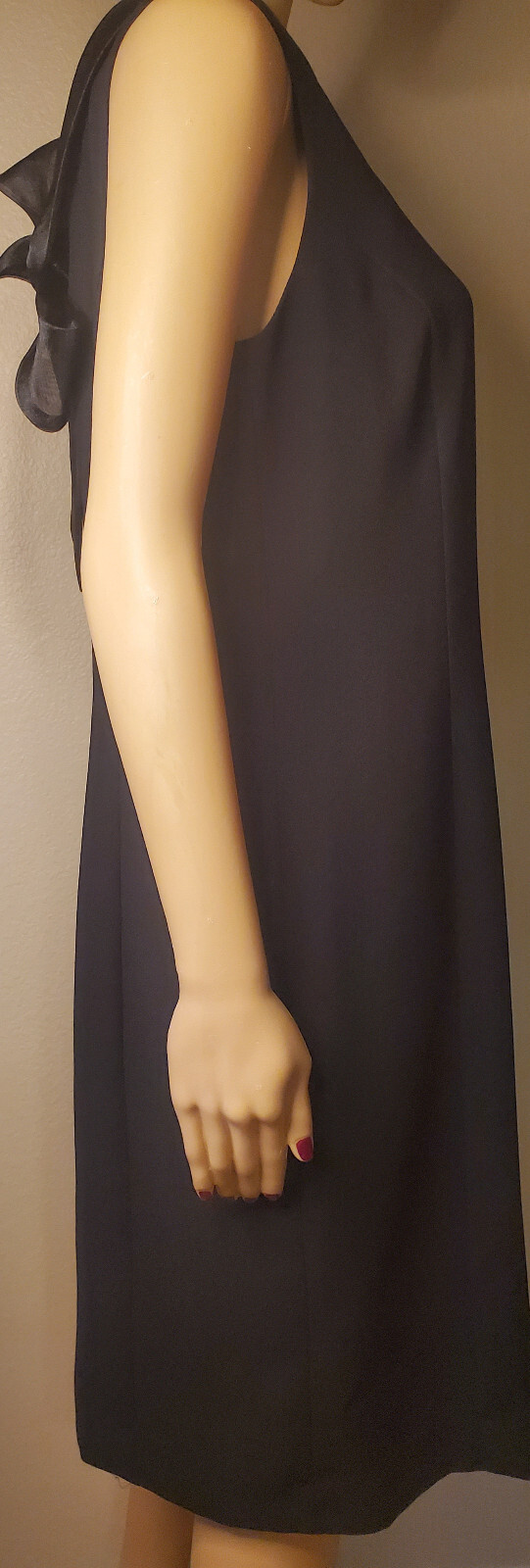 Vintage 1970s Sharon Young Black Pussy Bow Dress Size 10 – Reversible Style