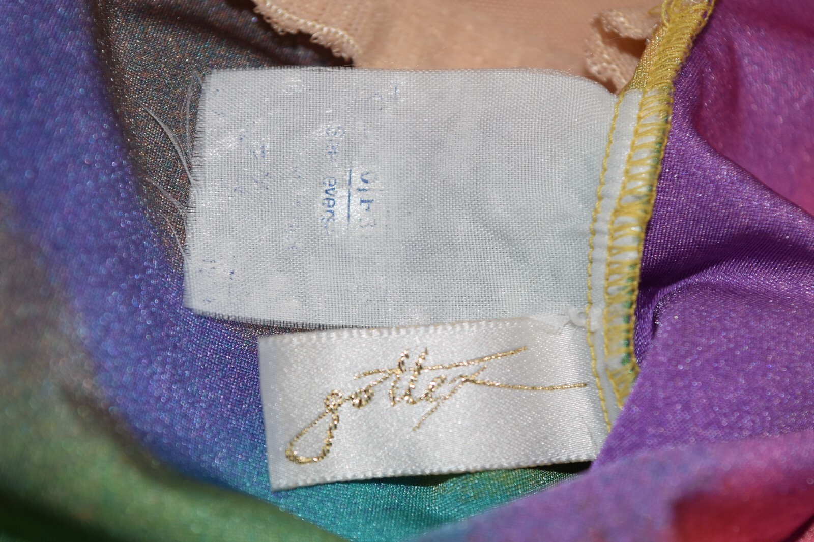 Vintage Swimsuit Gottex Size XS/S 80s Rainbow Snake Skin Print One Piece