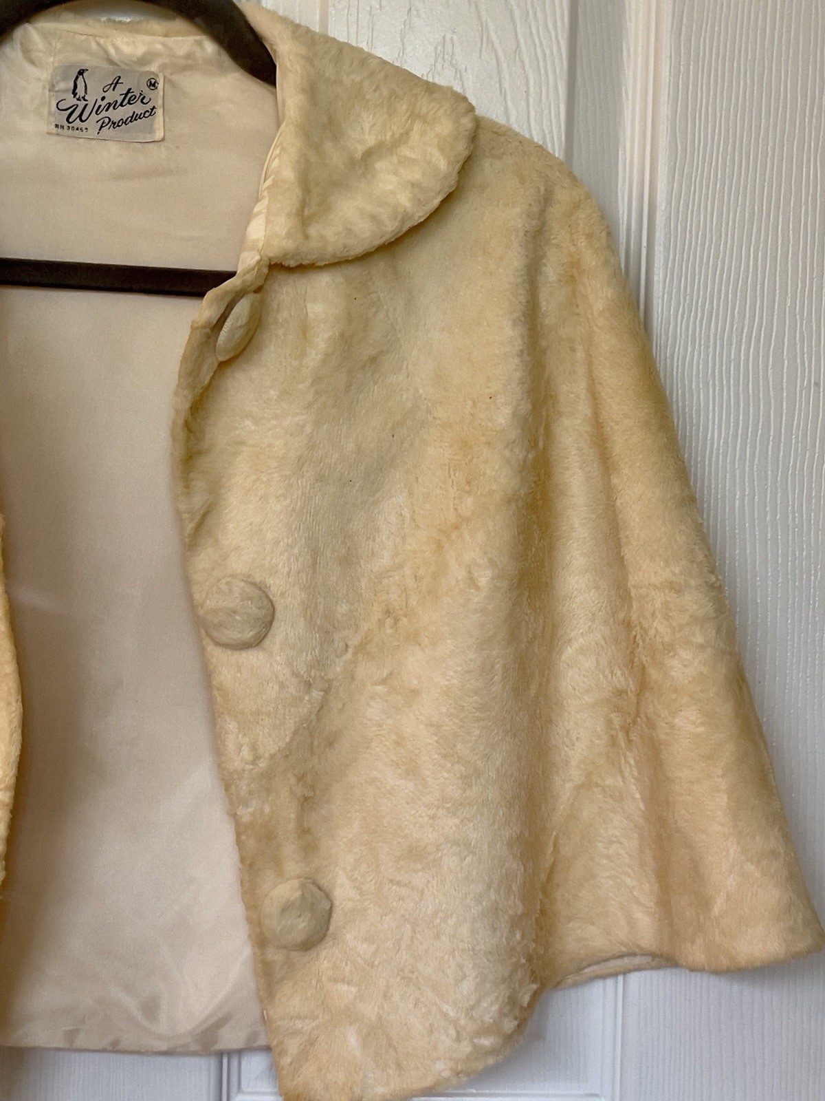 Vtg Mid-Century Fashion by „A Winter Product” Faux Fur Capelet Cape Sz M RARE