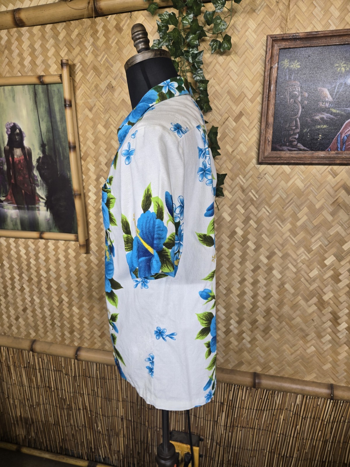 Vintage Ui-maikai Hawaiian Barkcloth Honeymoon Aloha Dress & Shirt Set w1257