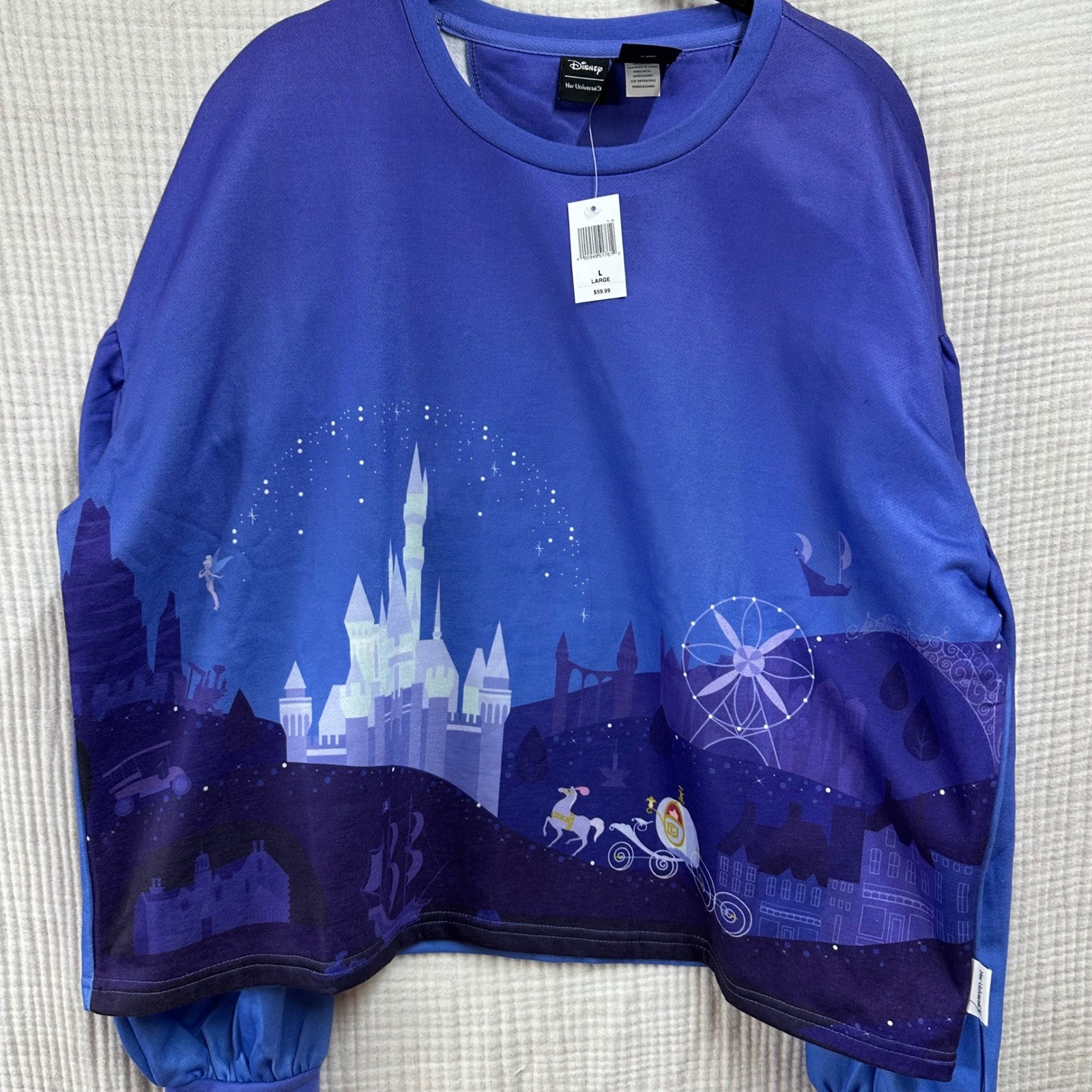 NWT Disney Parks Cinderella Castle Top By Ashley Taylor for Her Universe Sz L