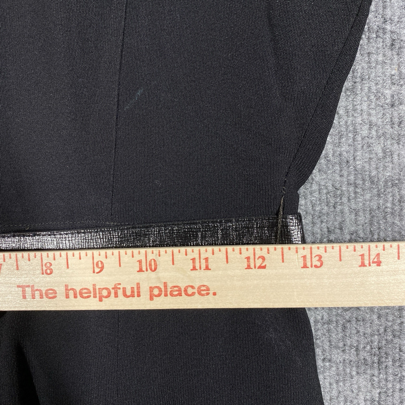 VINTAGE 40s 50s Georgia Wells Black Rayon Red Velvet Dress Belt Long Sleeve
