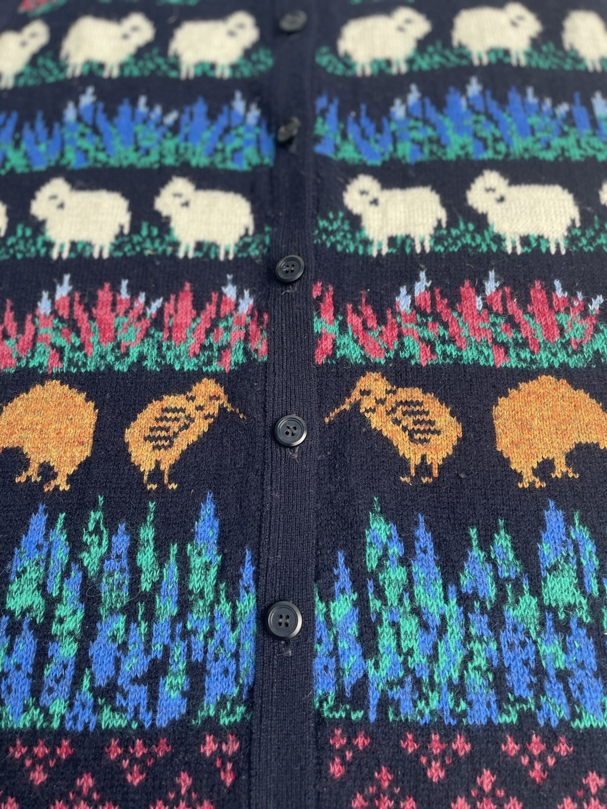 Vintage Scan Alp Wool Vest Women’s S New Zealand Sheep Kewi Button Front