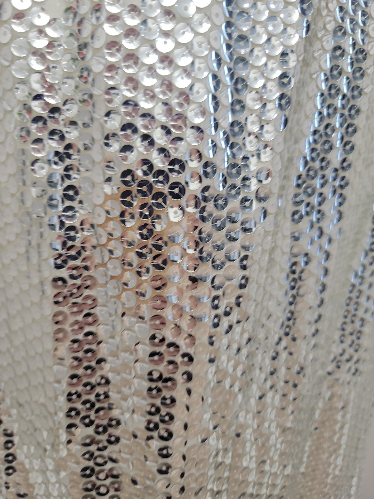 VTG 80s Alice Designs Silver Sequin Beaded Evening Gown Formal Prom Dress