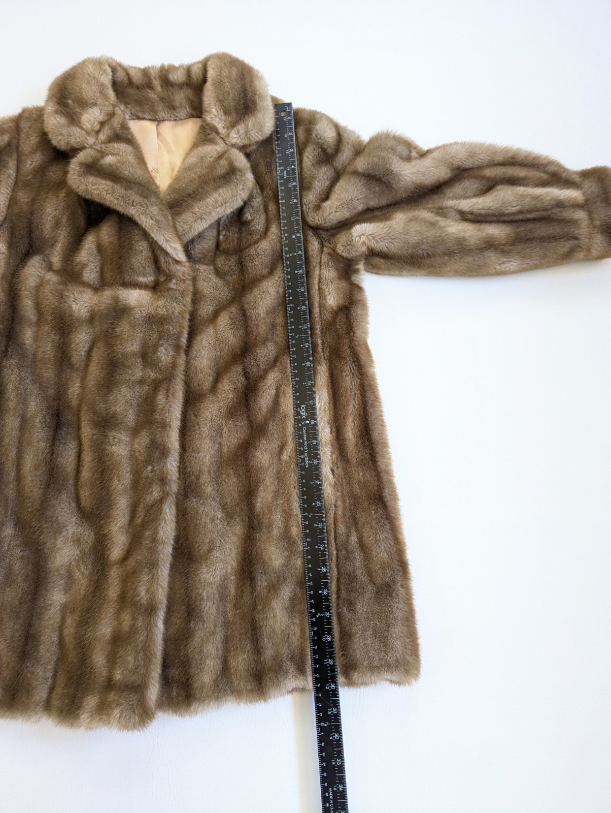 Vintage Dubrowsky Perlbinder Tissavel Faux Fur Coat Size 6/8 Honey Blonde
