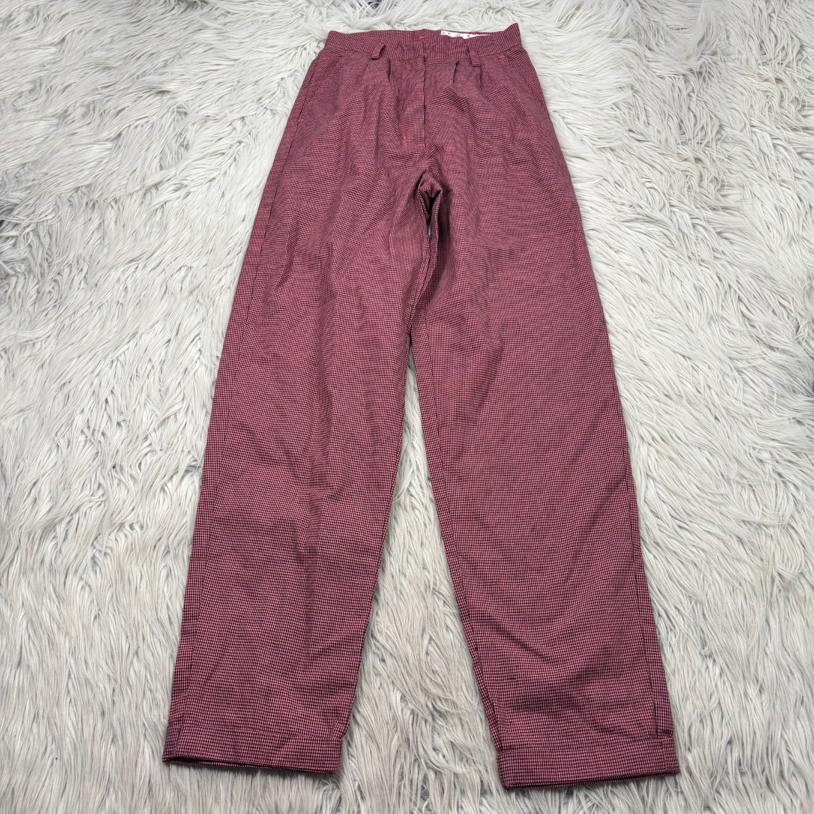 Vintage 80’s 90’s Notorious Women’s 0 Pink Black Gingham Tapered Leg Pants