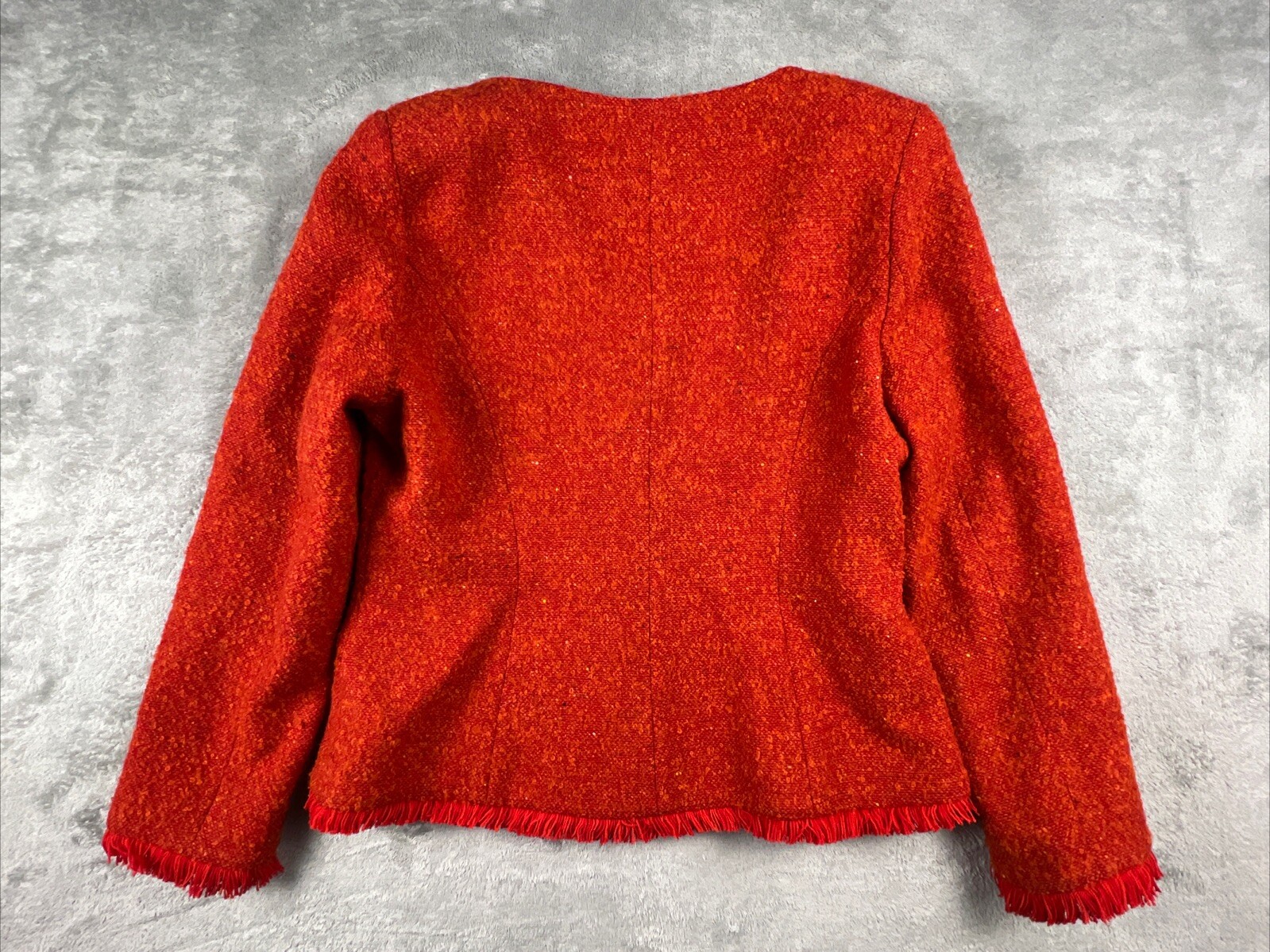 VTG Florine Wachter Bicci Skirt Suit Set Womens 12 Wool Mohair Red Jackie O