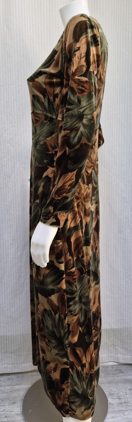 Vintage 1990s Rabbit Rabbit Rabbit Designs Brown Green Velvet Dress – Size S/M
