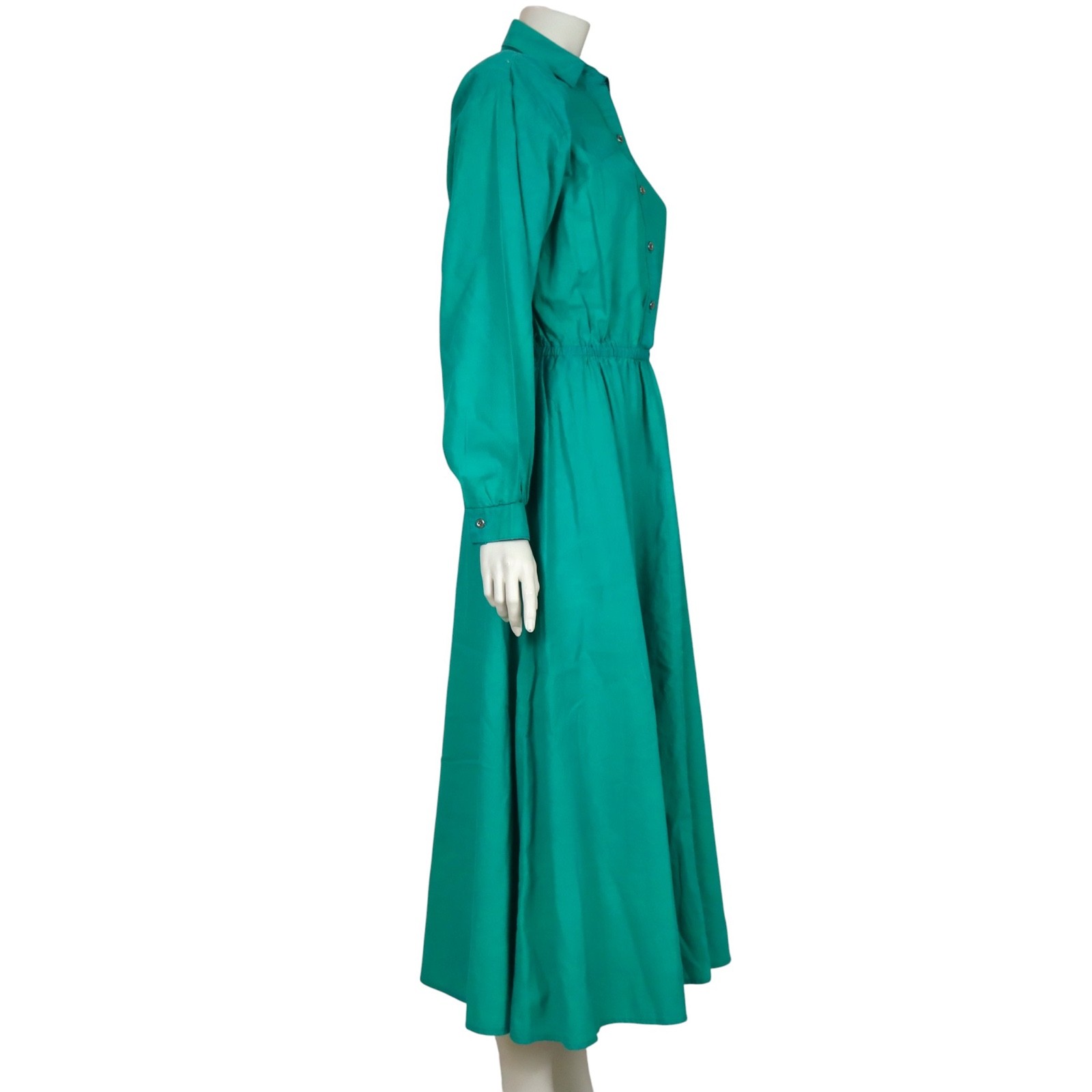 Vintage Panhandle Slim Western Dress Pleated Prairie Green USA 80s Women’s 12