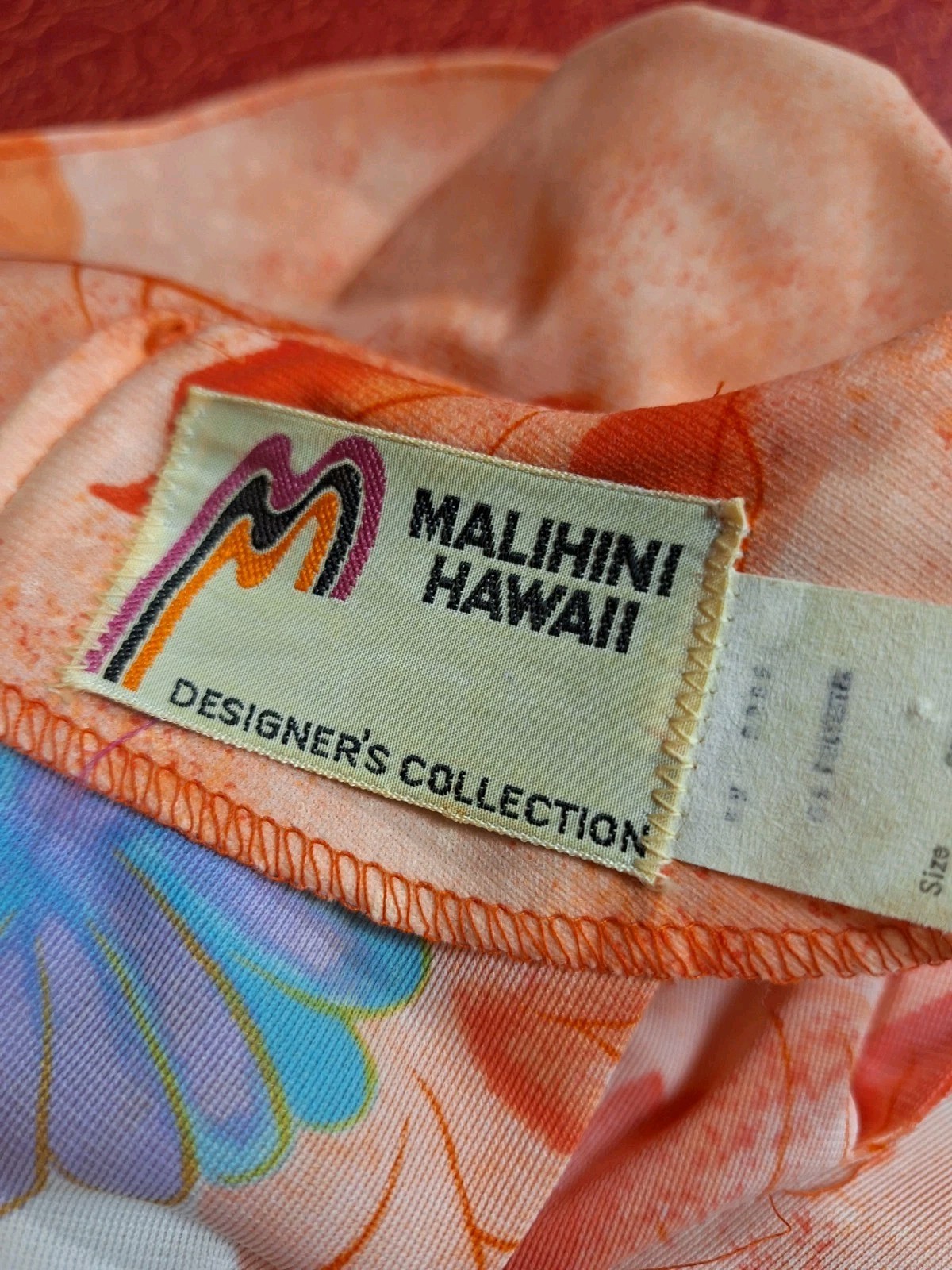 True VTG 1970s MALIHINI HAWAII Mid-century Mod Polyester Maxi Dress Muu Muu L