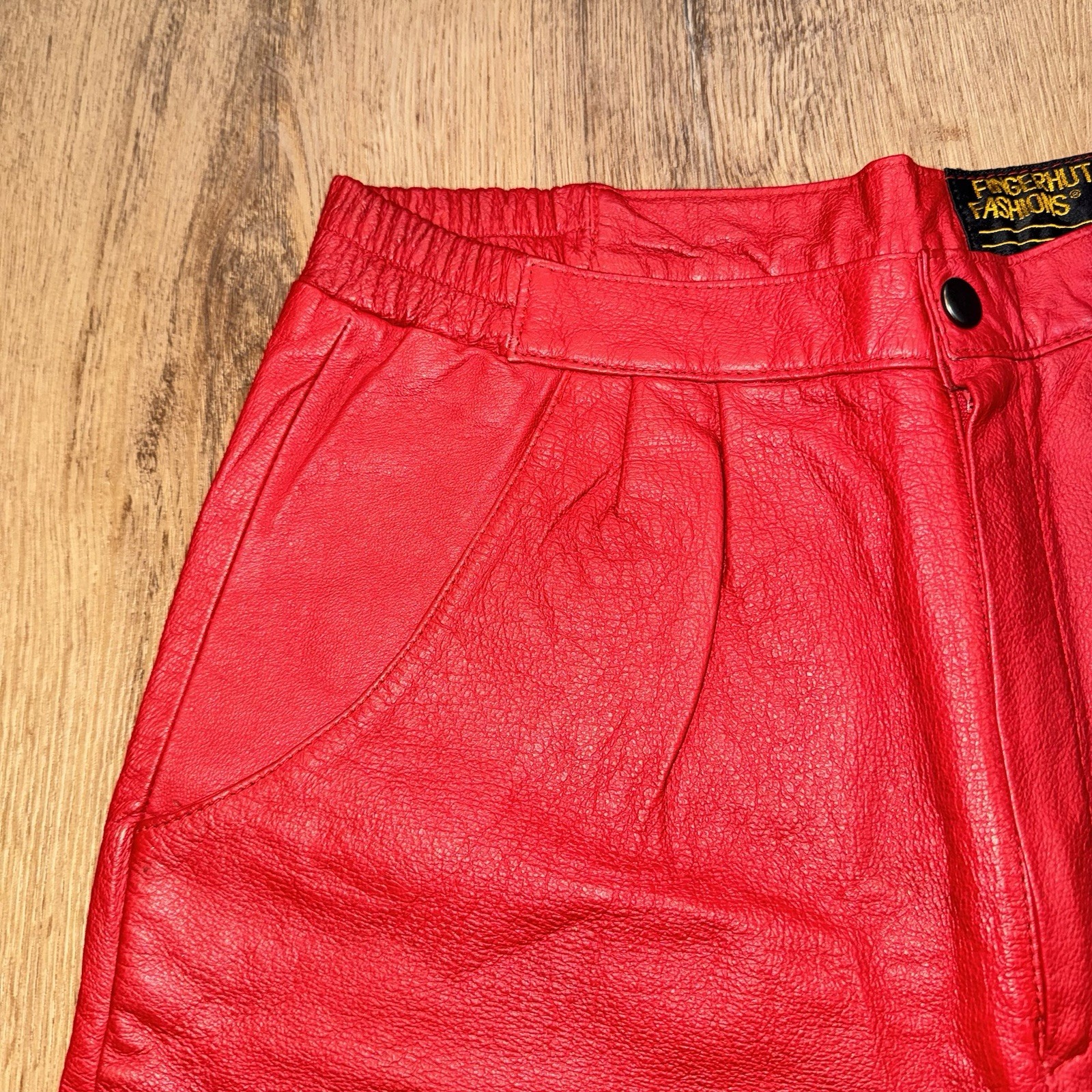 Vintage Leather Pants Womens 10 Red 1980s Rocker Grunge New Wave 80s 30 x 29