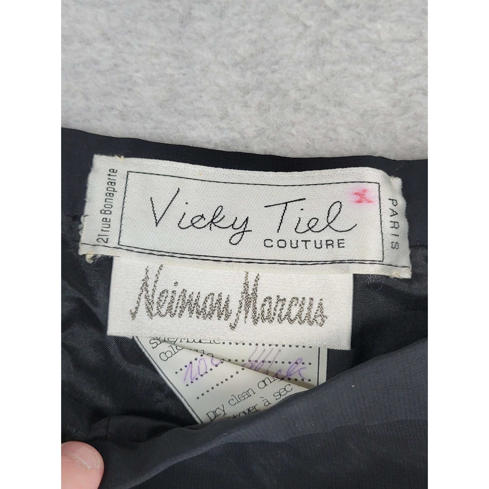 Vicky Tiel Couture Neiman Marcus Black Pleated Maxi Skirt Made in France Vintage