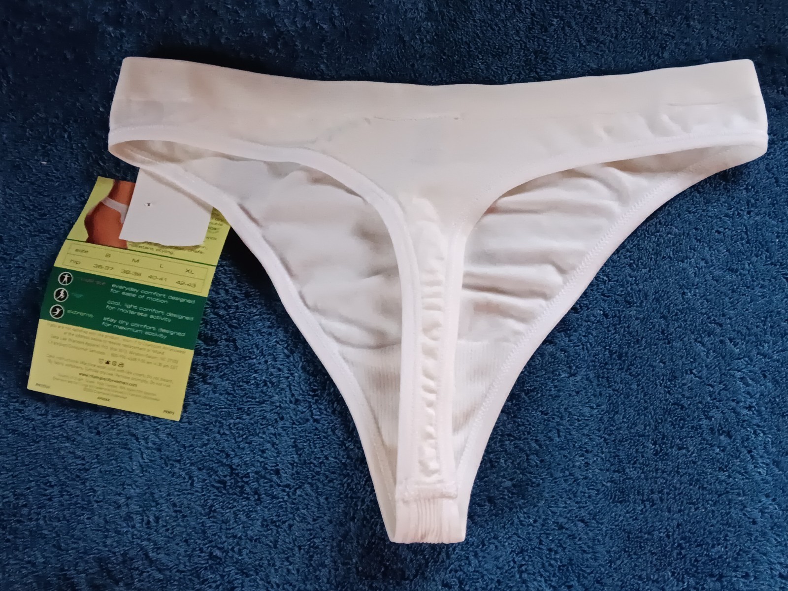 2003 VTG CHAMPION Double Dry SEAMLESS SPORT Panty L THONG 4613 NWT White Undi