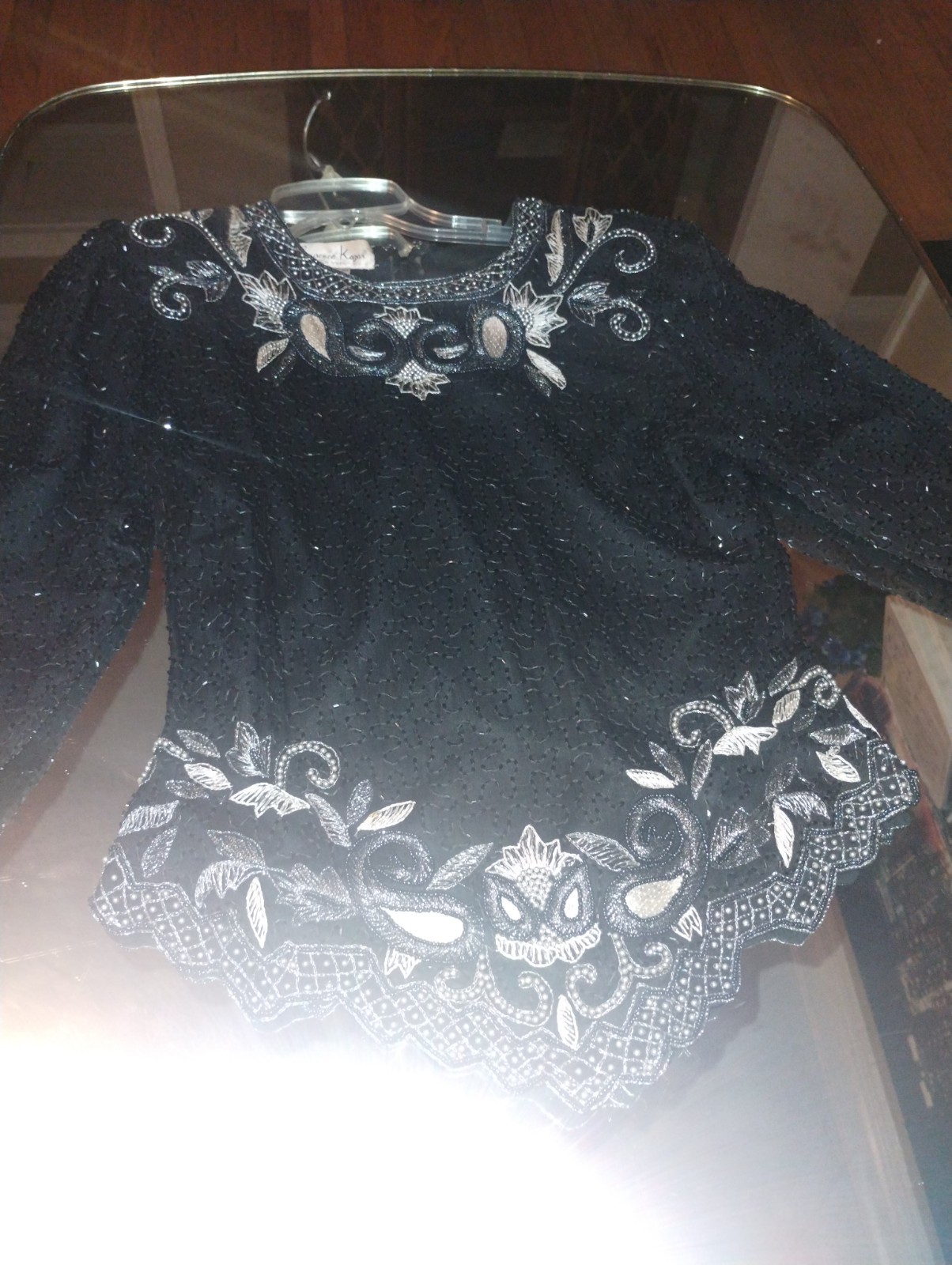 Laurence Kazar Vintage Black And Silver Vintage Top – Women’s – Medium