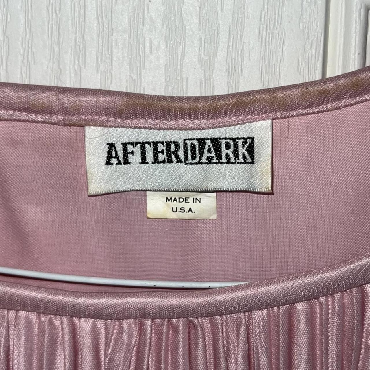 Vintage After Dark Dress Size 11/12 Pink Satin Pleated Overlay 1980s