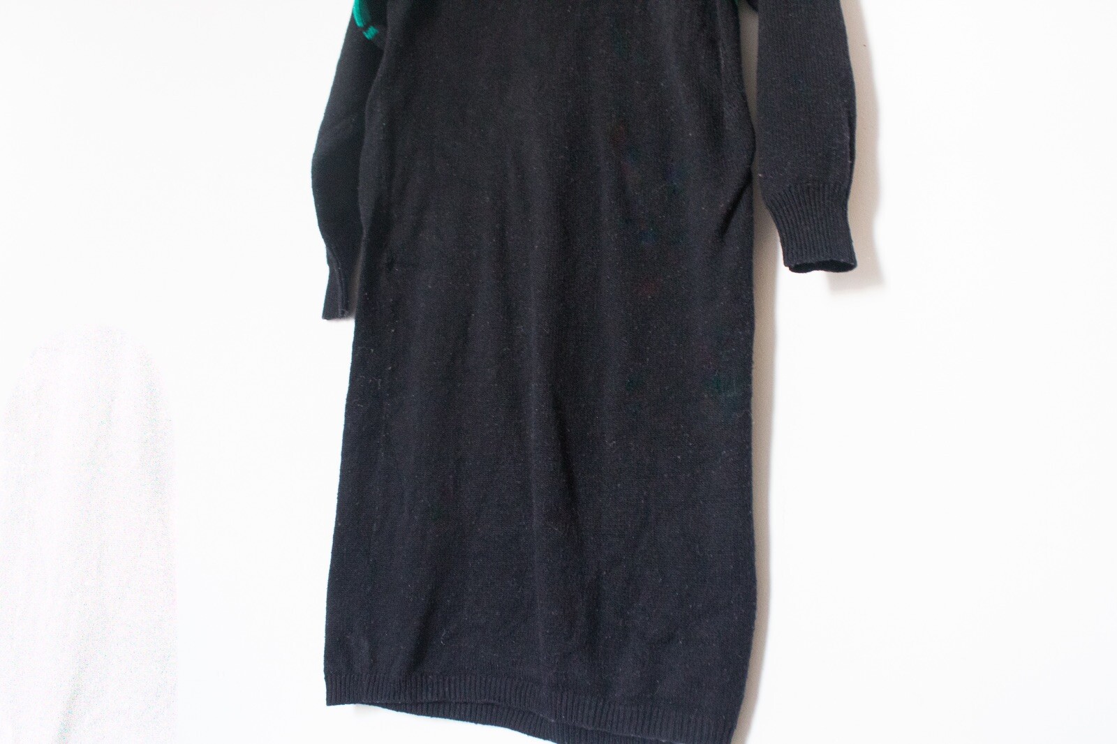 Plain Jane | Vintage 80’s/90’s Teal & Black Bejeweled Sweater Dress | Size S
