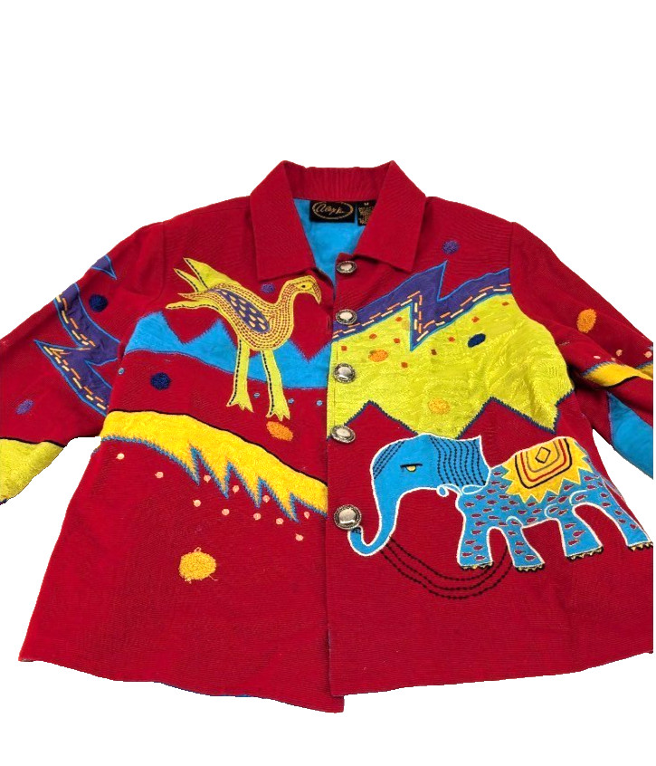 Vintage 1980’s Alex Lin Embroidered Boho Cotton Jacket