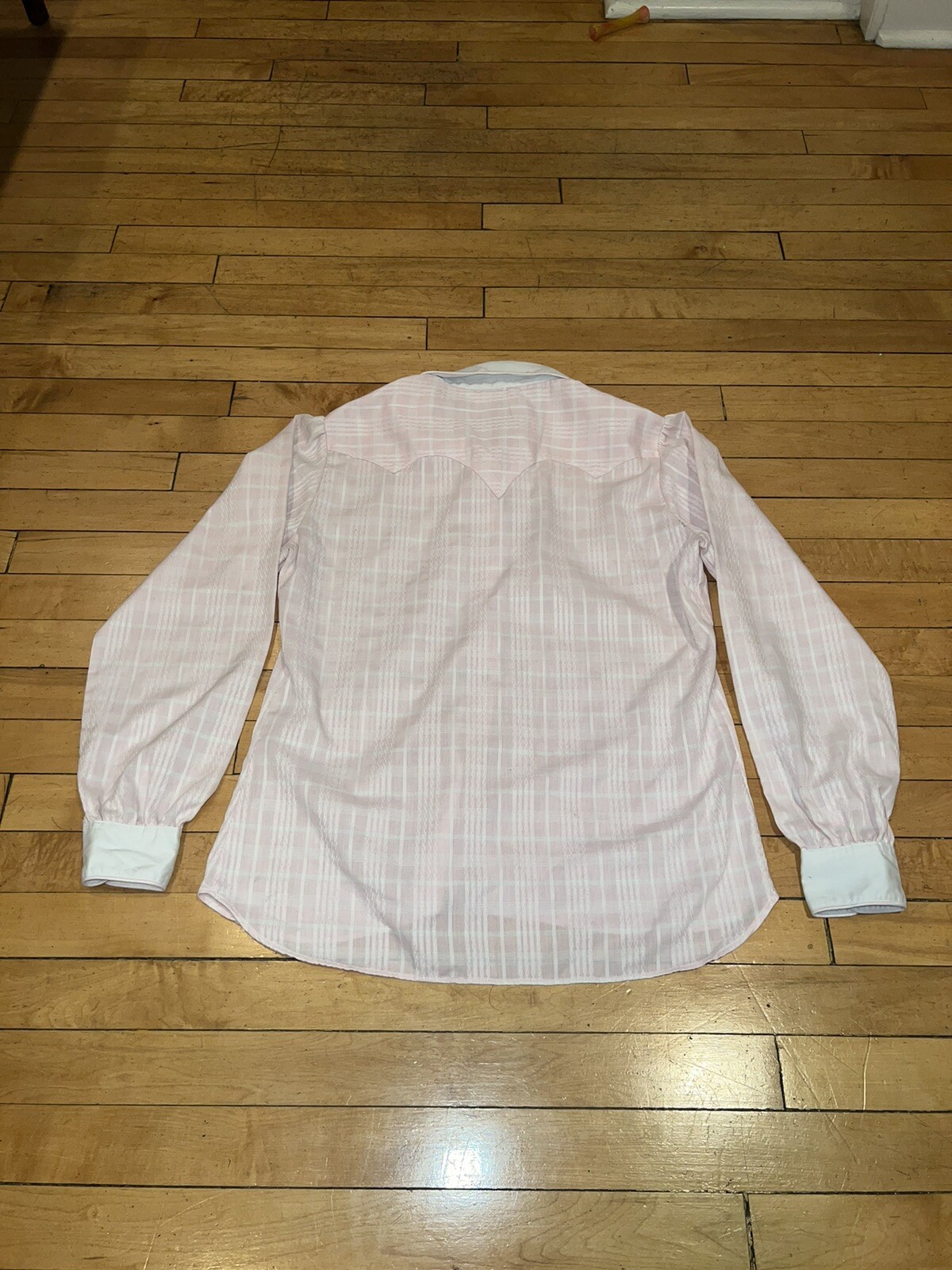 Vintage 70s Tem Tex Cowboy Pink Western Shirt Womens Pearl Snap Chain Pattern