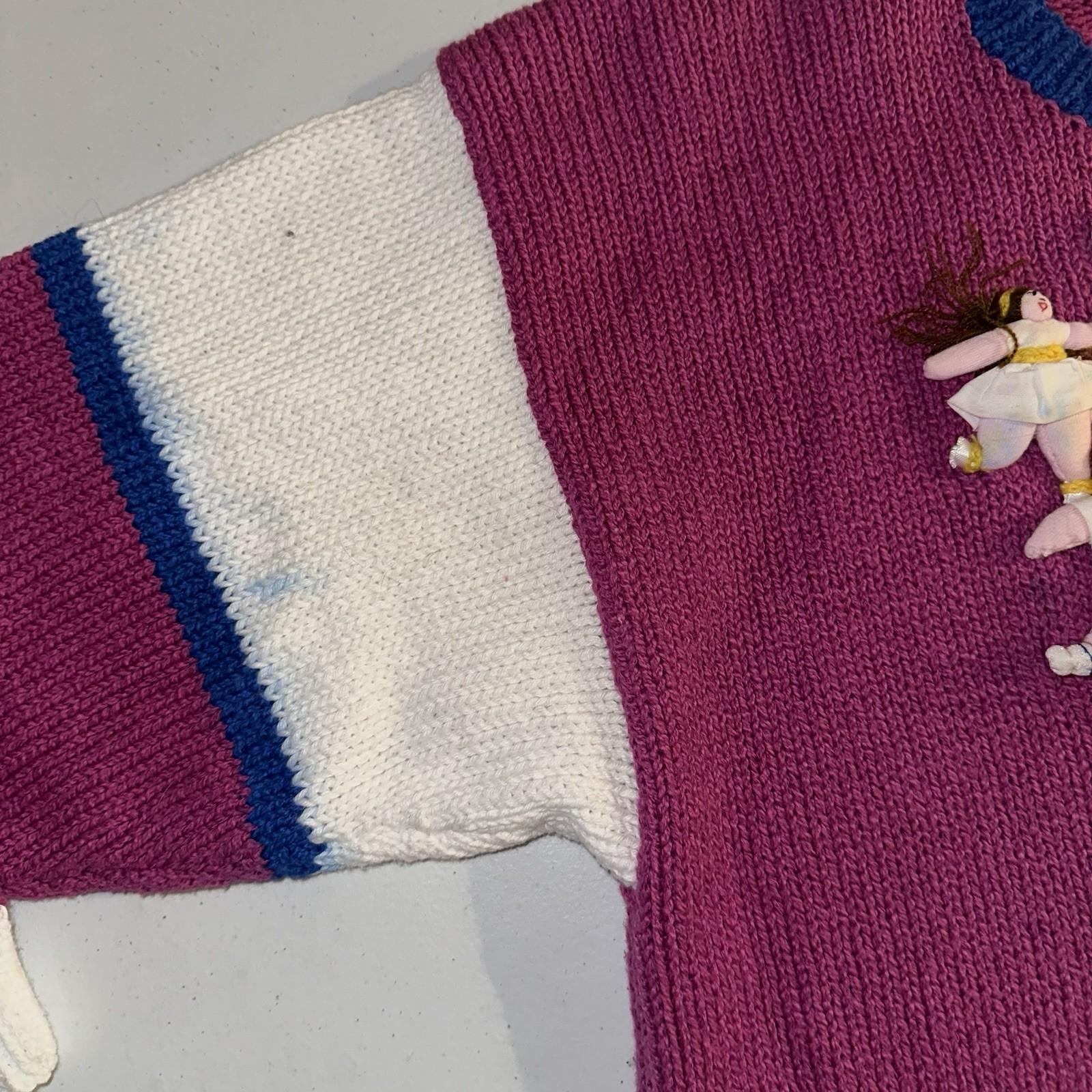 Vintage 1980s Raquels Collection 3D Tennis Knit Sweater Size Small Colorblock