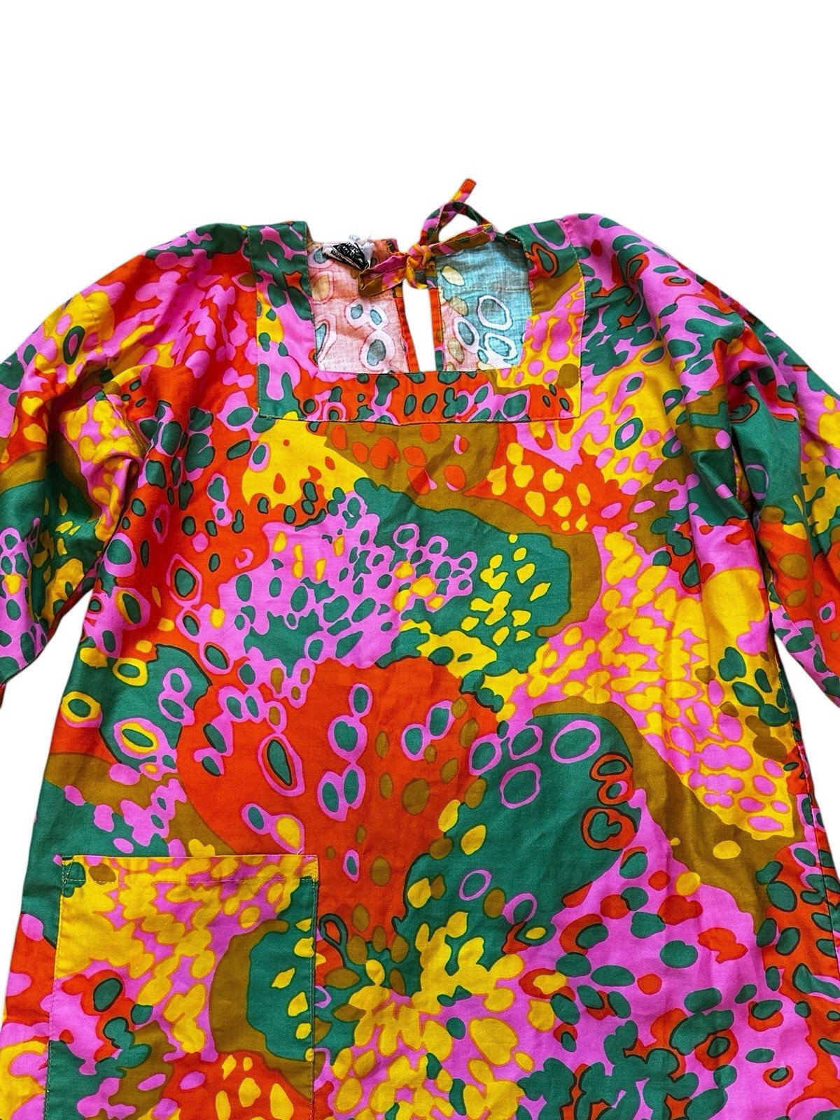 Takahashi Everglaze Minicare Vintage Tunic Open Twiggy Psychedelic Retro GoGo