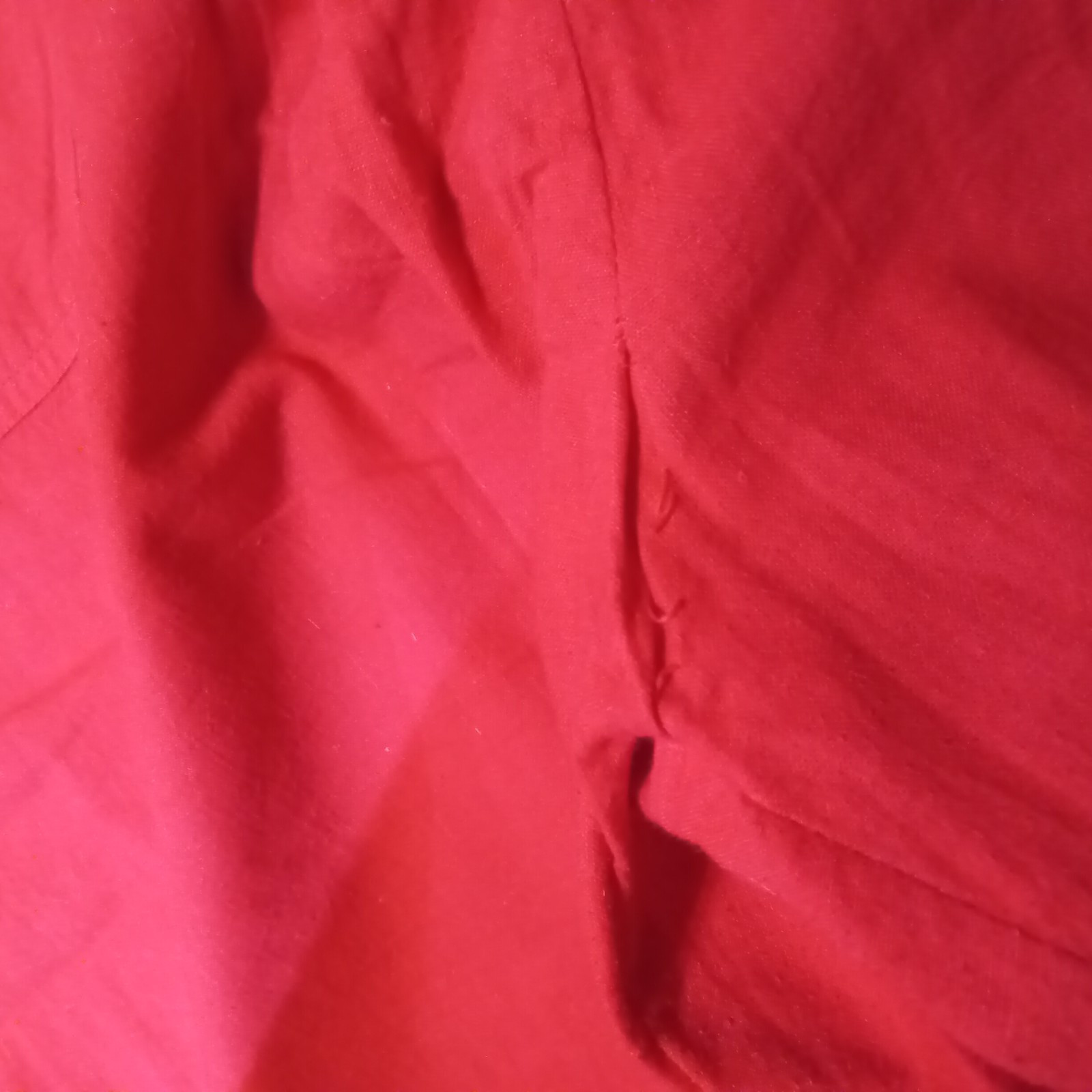 Vtg naf naf Paris Red Embroidered Cotton Jumpsuit OSFM